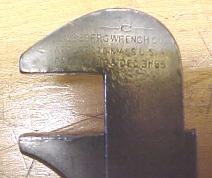 F. Mossberg  Bicycle Wrench 1895 Patent 5 inch