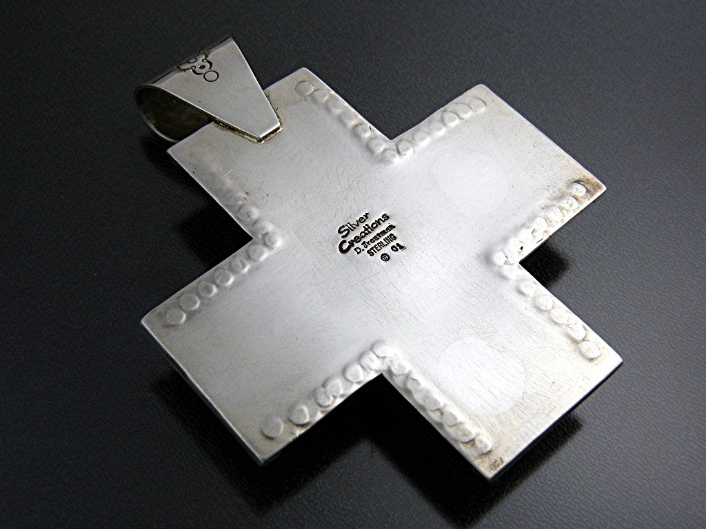 David Troutman Flourite Sterling Silver Cross Pendant