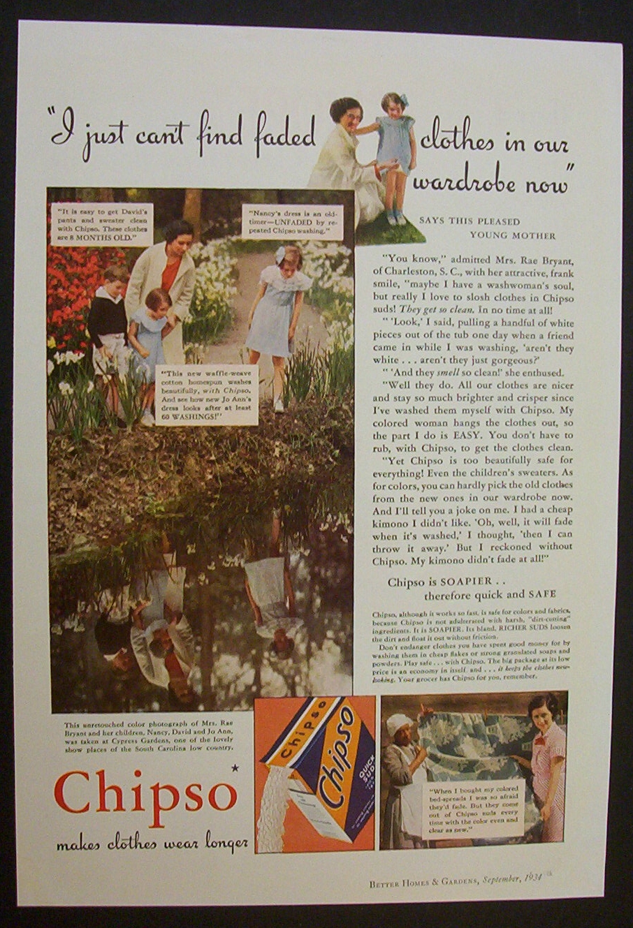 1934 Chipso Quick Suds with Woman & Children
