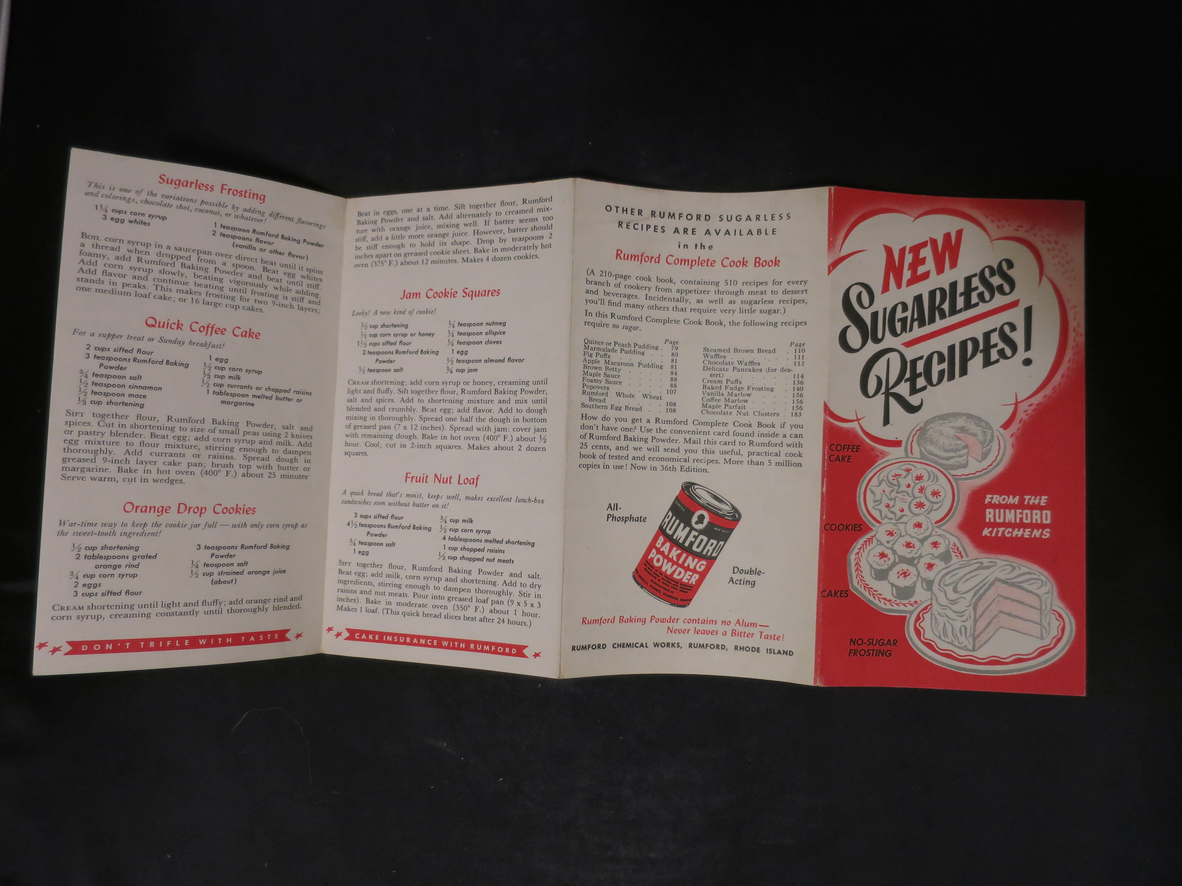 Rumford Baking Powder Sugarless Recipe Phamplet