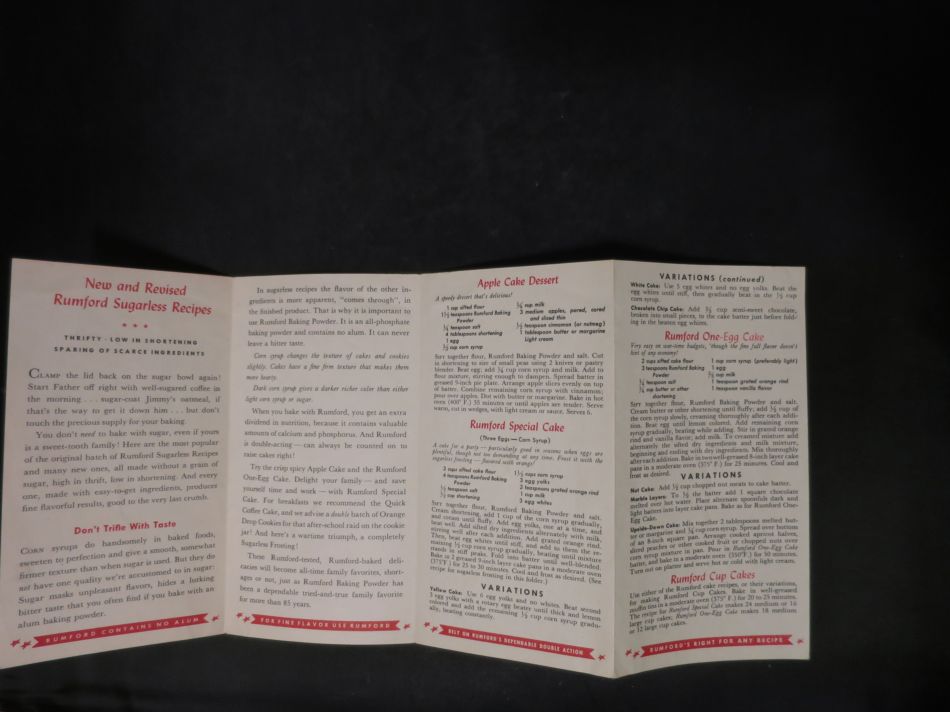 Rumford Baking Powder Sugarless Recipe Phamplet