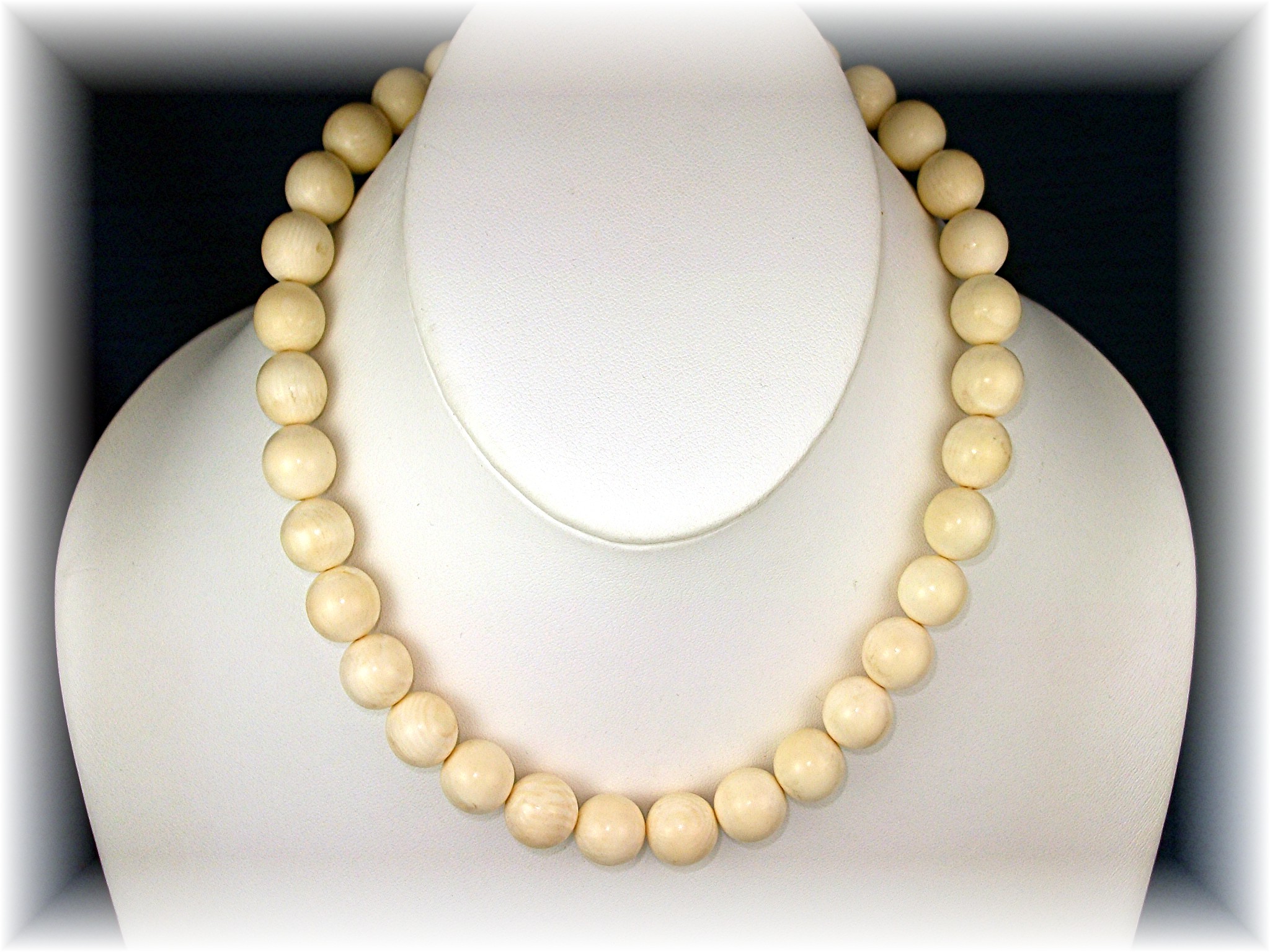 Necklace Pre Ban Ivory Beads 11mm 40s