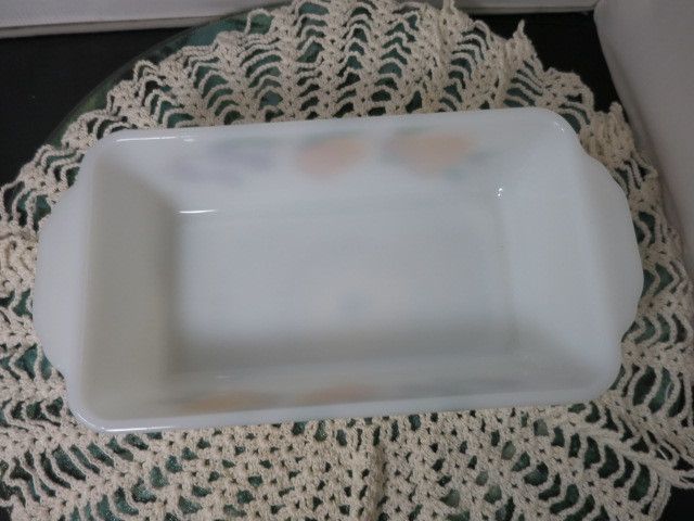 Anchor Hocking Fire King 409 Quart Loaf Pan Painted Fruit