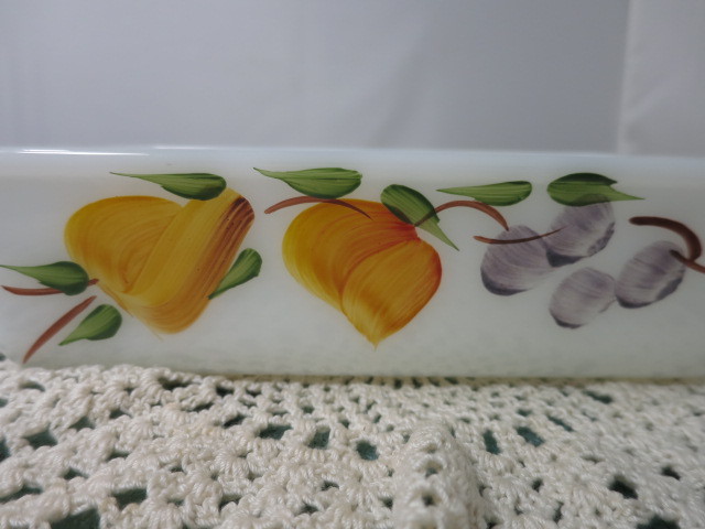Anchor Hocking Fire King 409 Quart Loaf Pan Painted Fruit