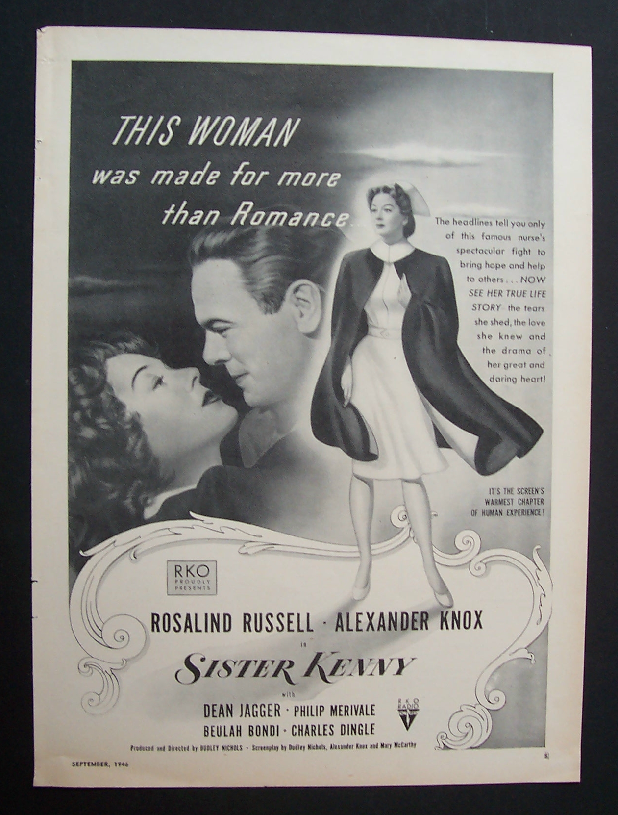 1946 Movie Ad For Sister Kenny