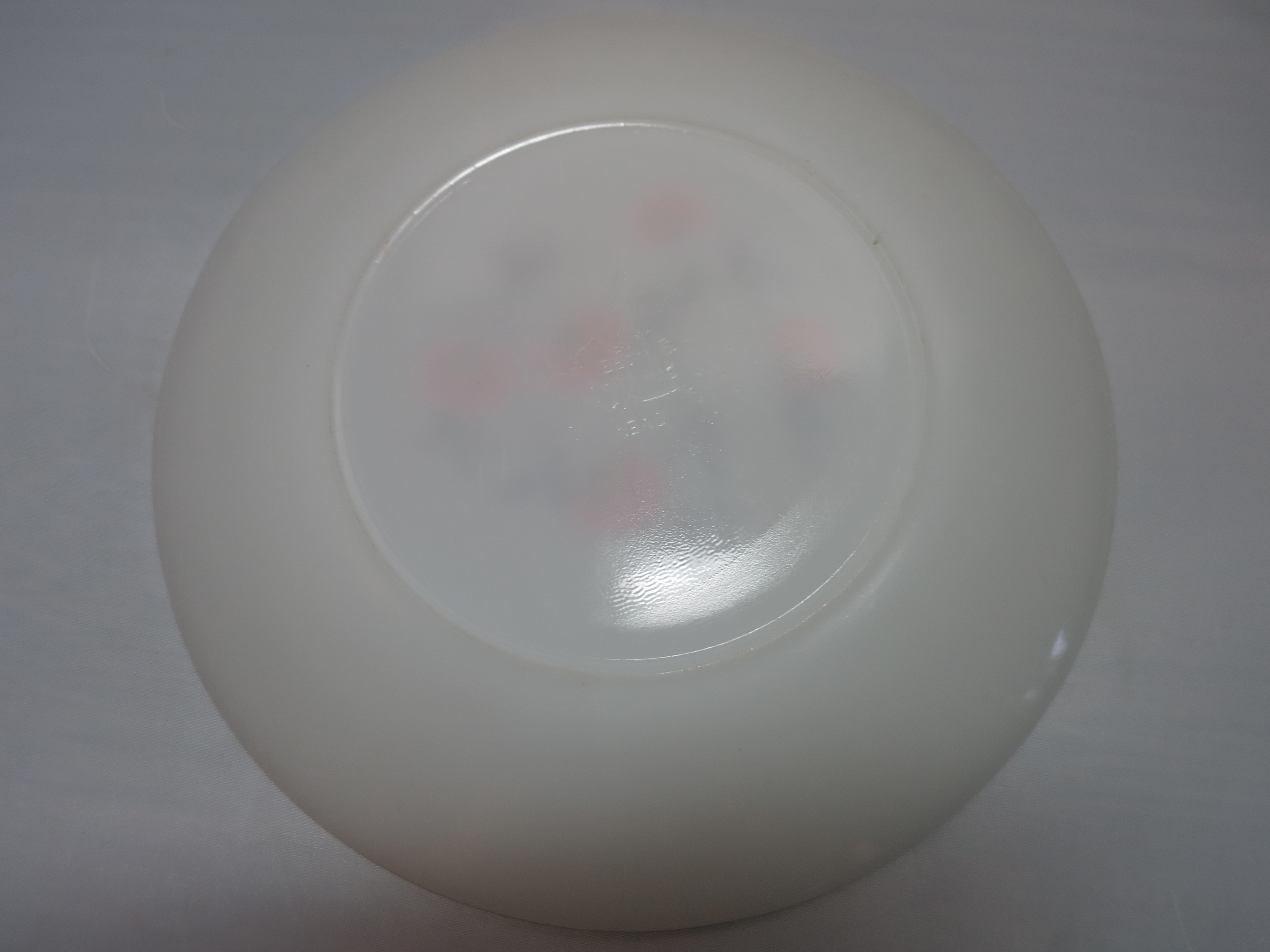 Fire King Floral Plate Fleurette Milk Glass 1950s 9 inch