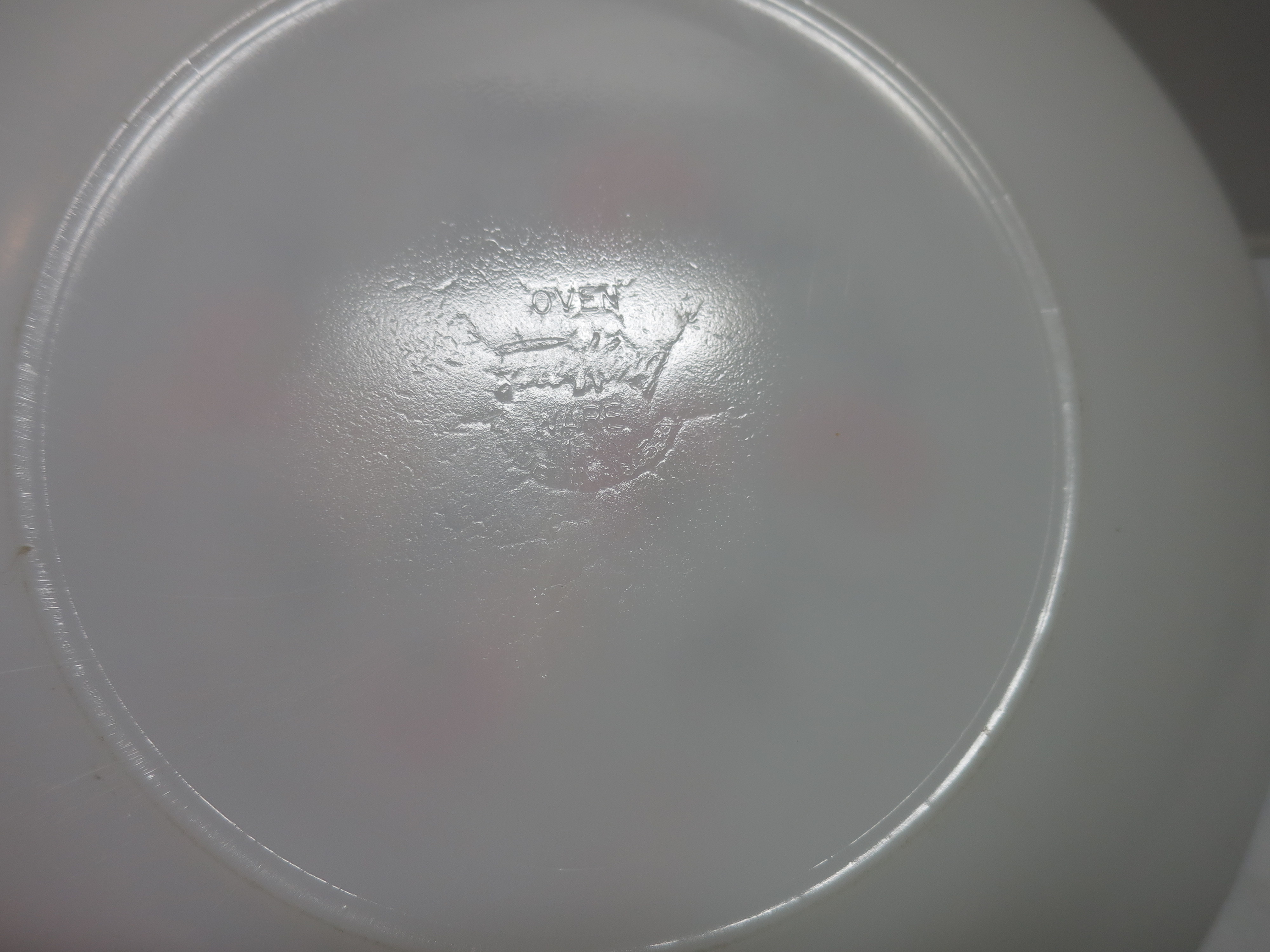 Fire King Floral Plate Fleurette Milk Glass 1950s 9 inch