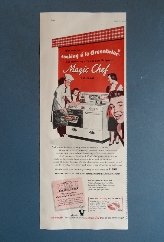 1951 Magic Chef Gas Range Stove with Mom & Dad Cooking