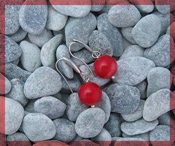 Coral 11mm Sterling Silver Hook Earrings