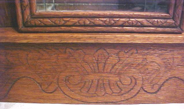 Oak Show Case Shelf Clock Case Lighted Antique