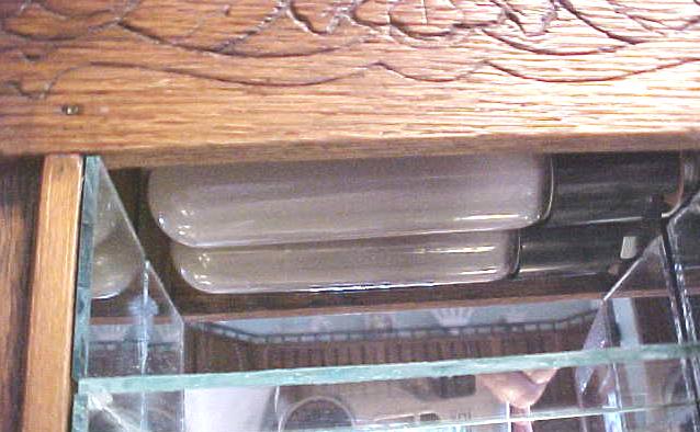 Oak Show Case Shelf Clock Case Lighted Antique