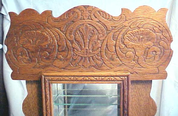 Oak Show Case Shelf Clock Case Lighted Antique