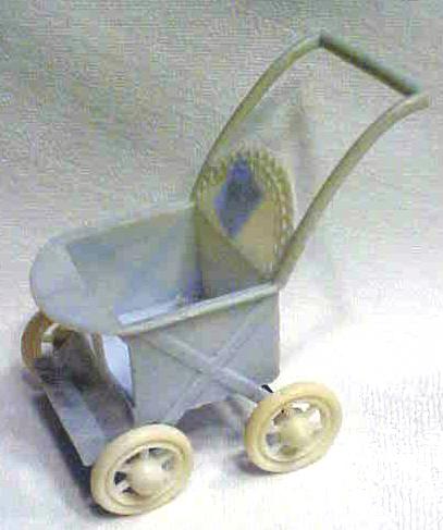 Miniature Rubber Dolls 3PC Crochet Outfits Stroller