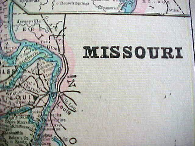 Antique Map Minnesota Missouri 1894