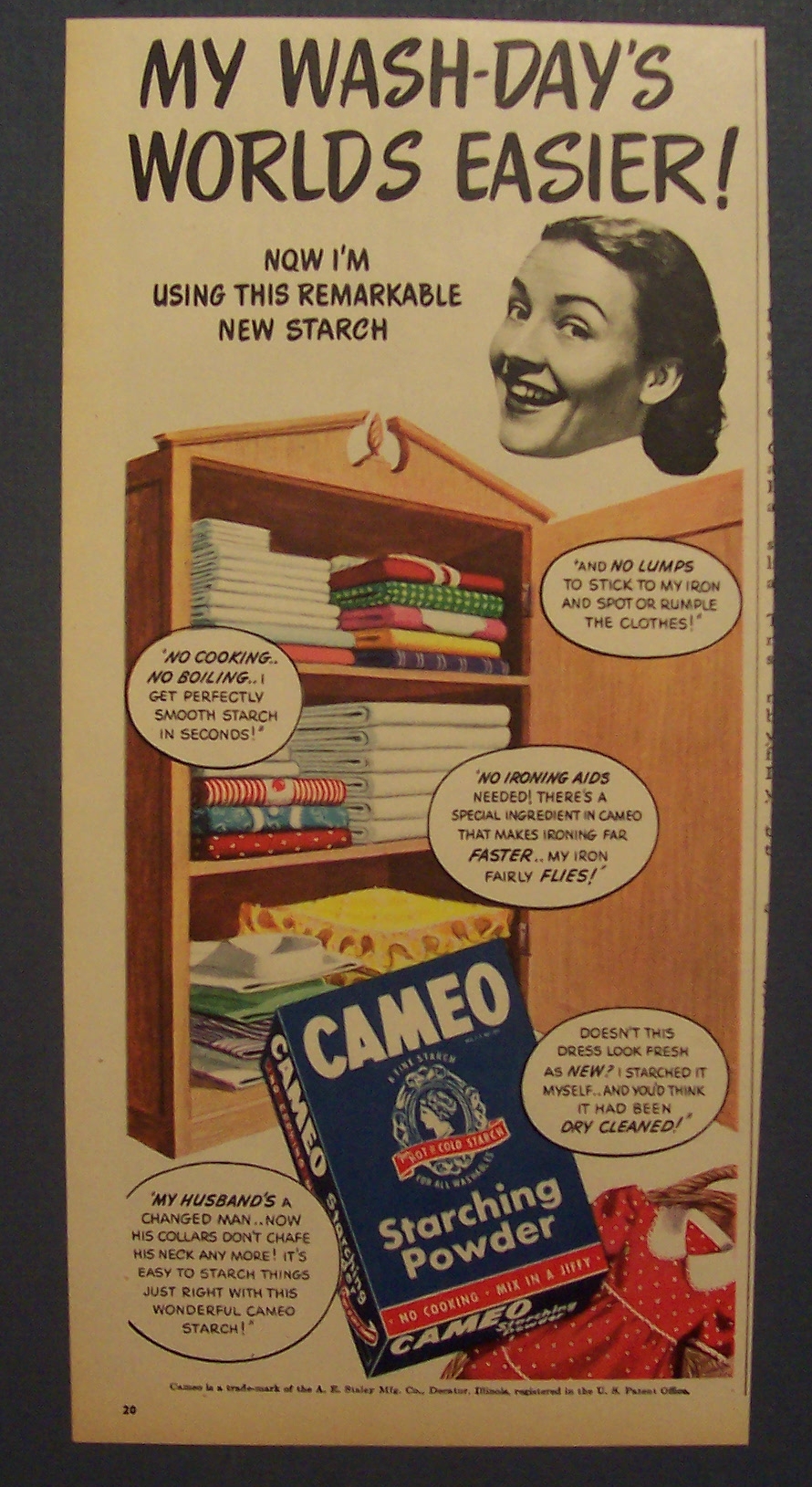 1947 Cameo Starching Powder
