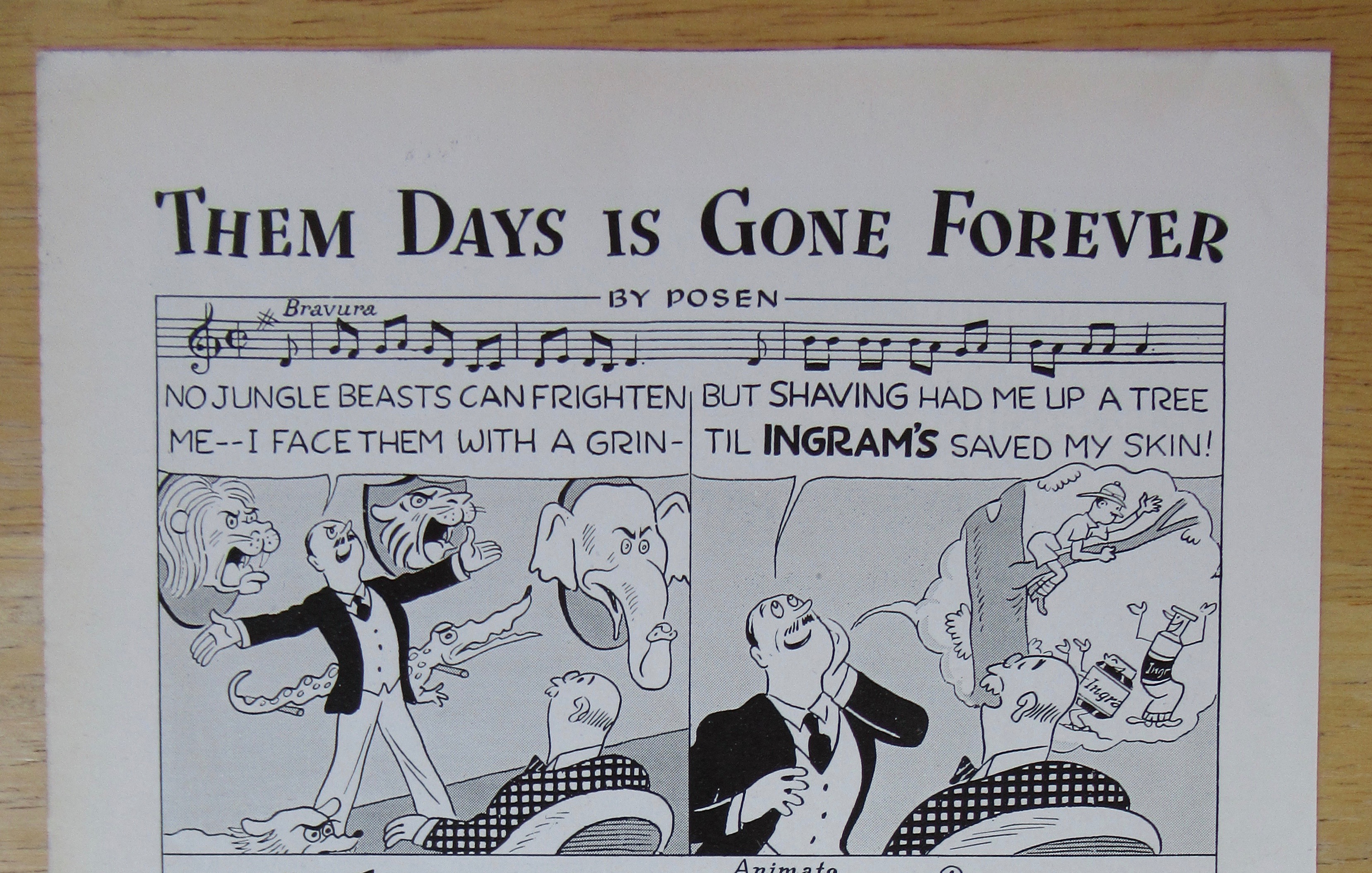 1934 Ingram's Shaving Cream w/Them Days Is Gone Forever