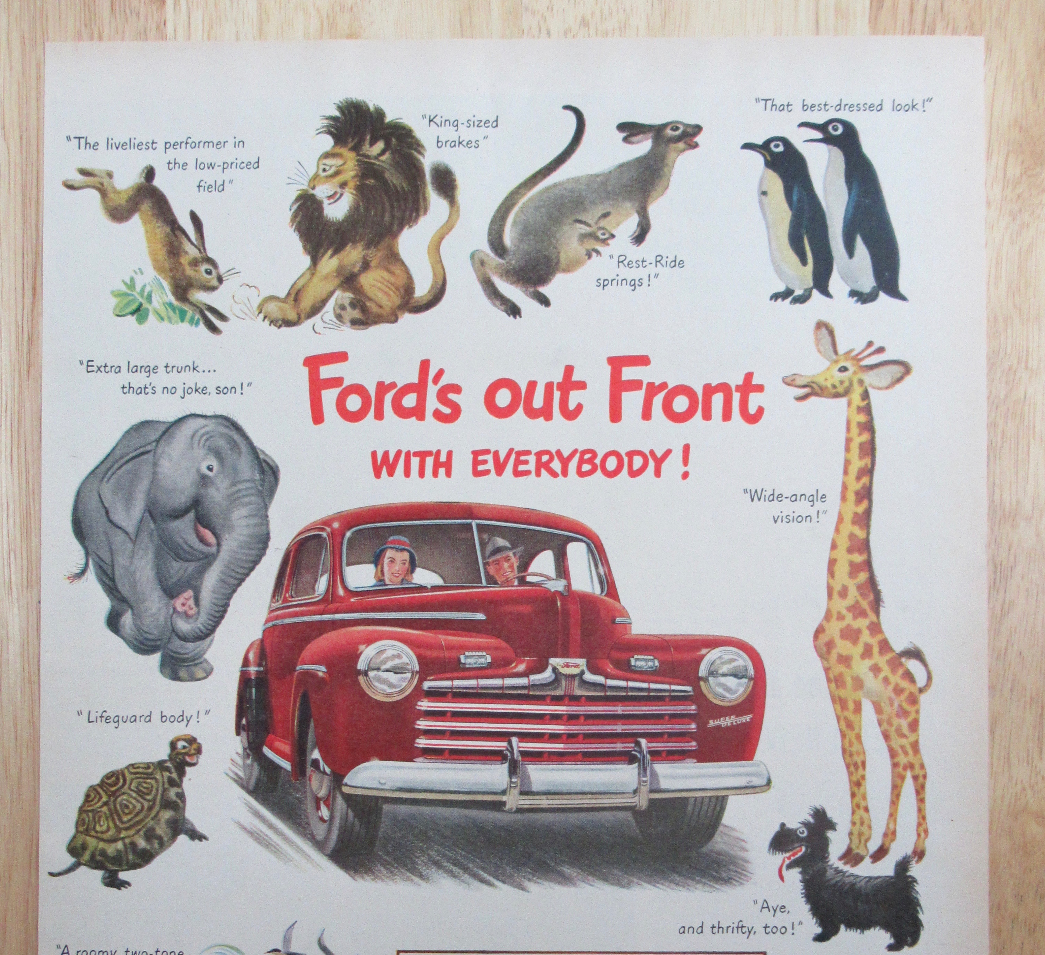 1946 Ford Automobile with Ford's Out Front