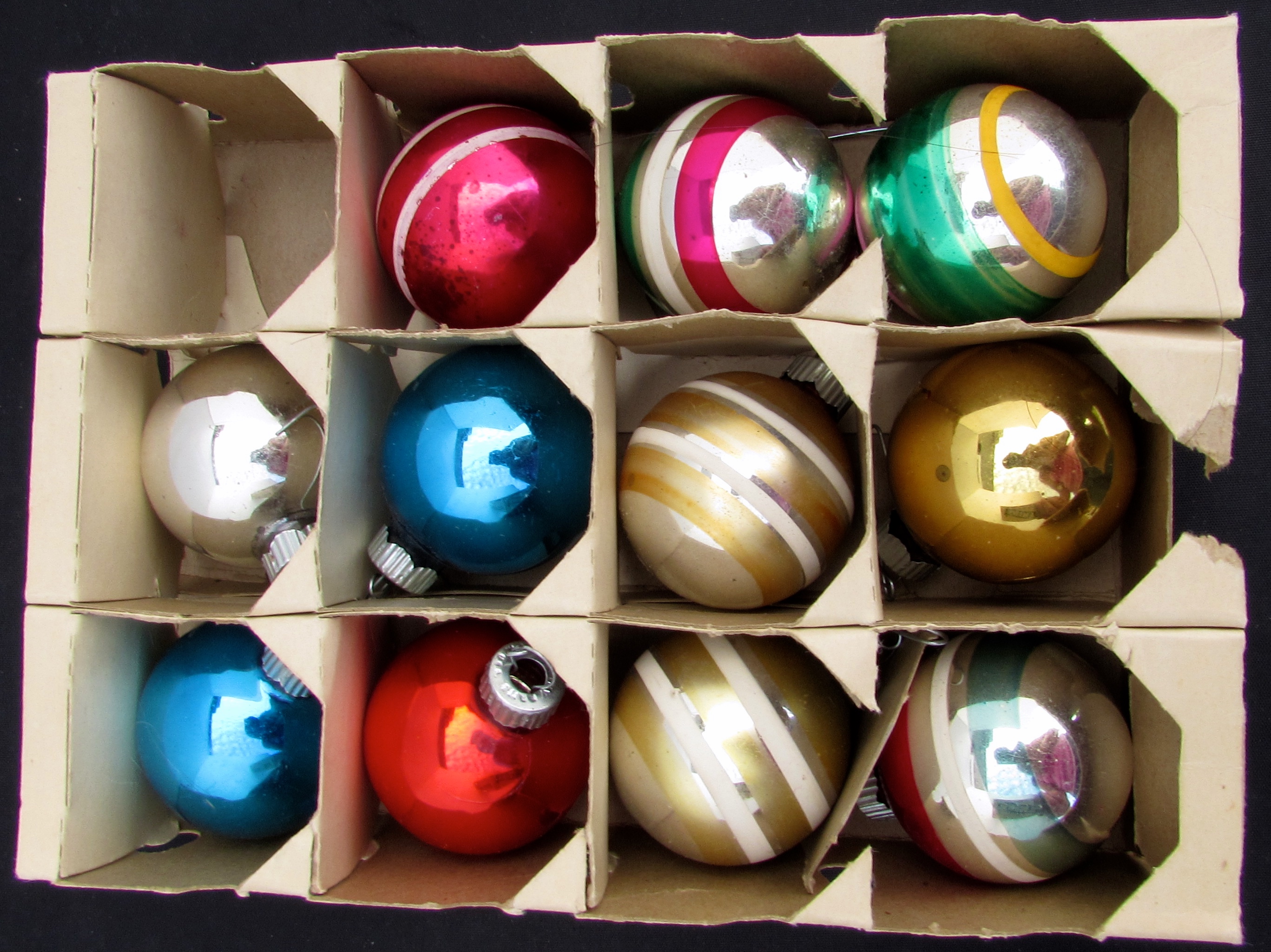 Shiny Brite Glass Christmas Tree Bulb Ornaments
