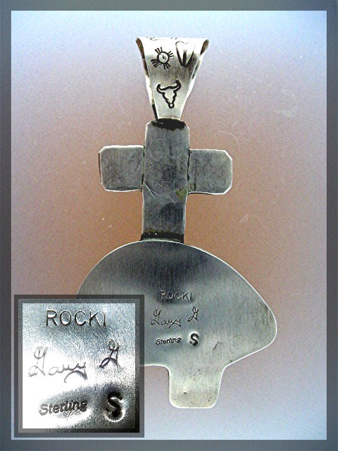 ROCKI GORMAN Sterling Silver Turquoise Bear Pendant