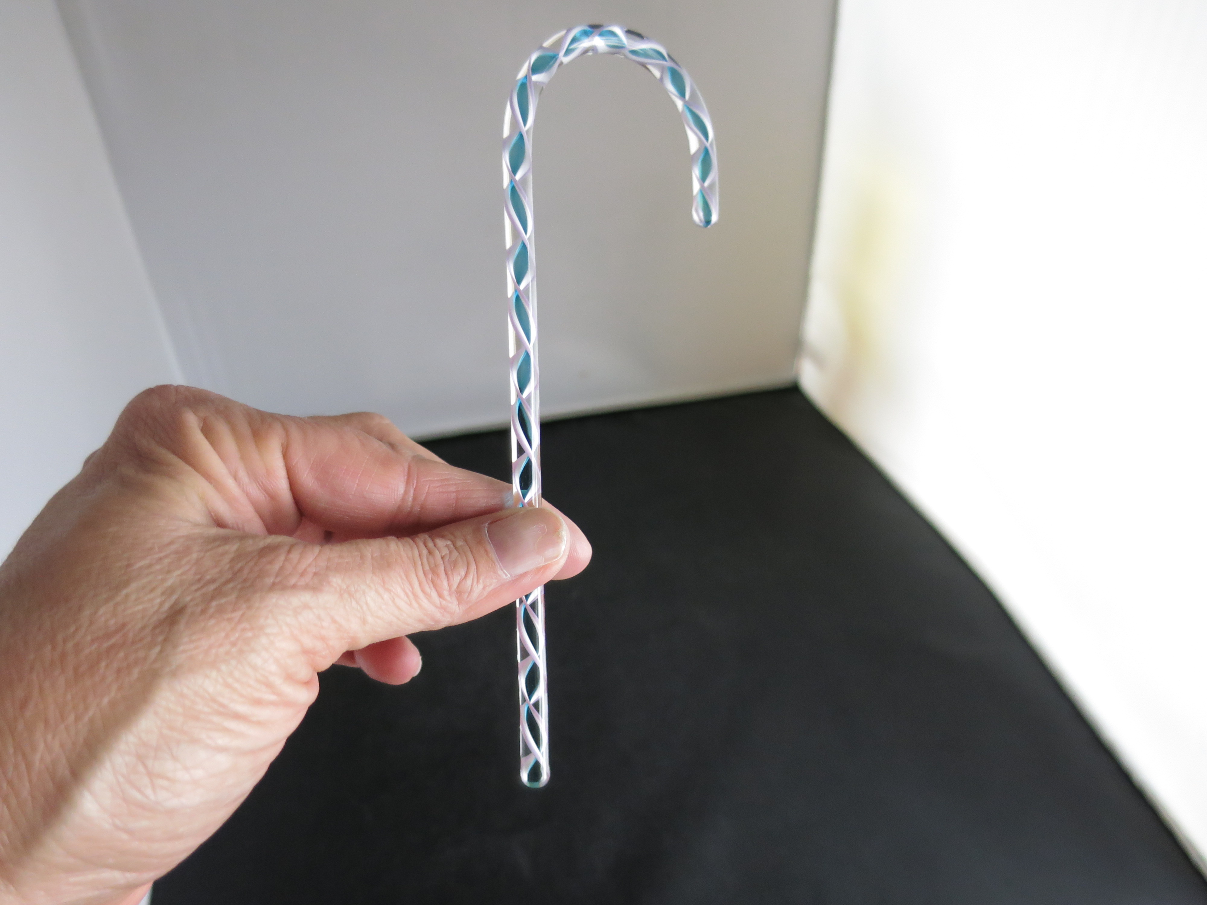 Cased Glass Candy Cane by Mary Angus Readsboro VT