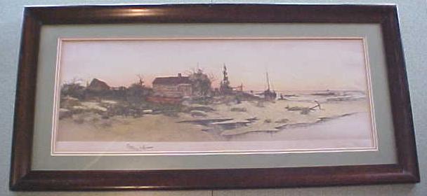 Oystermans Home Color Print Dtd 1891 Antique Frame