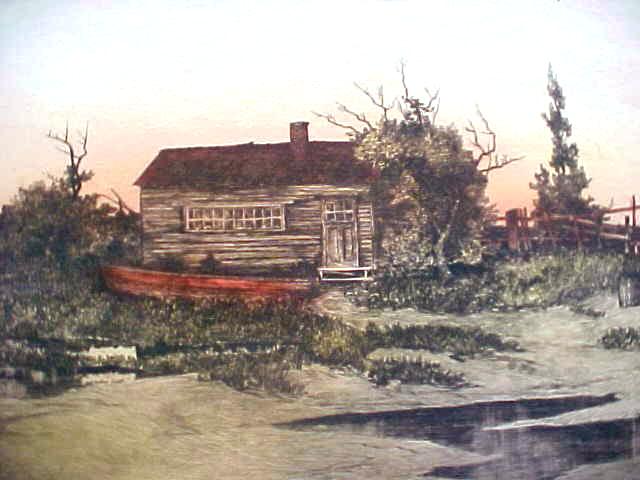 Oystermans Home Color Print Dtd 1891 Antique Frame