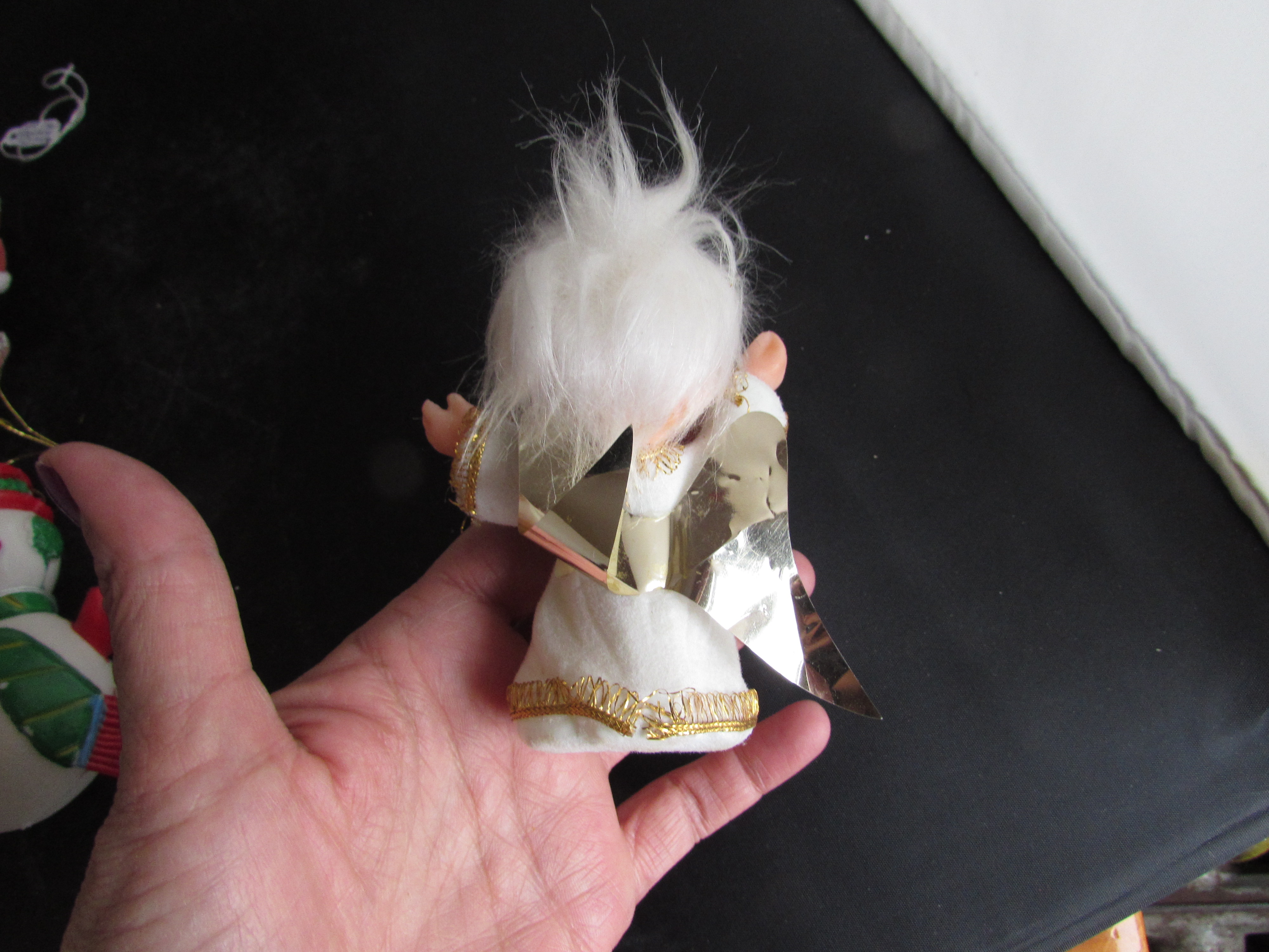 Plastic felted Angel with Ukulele