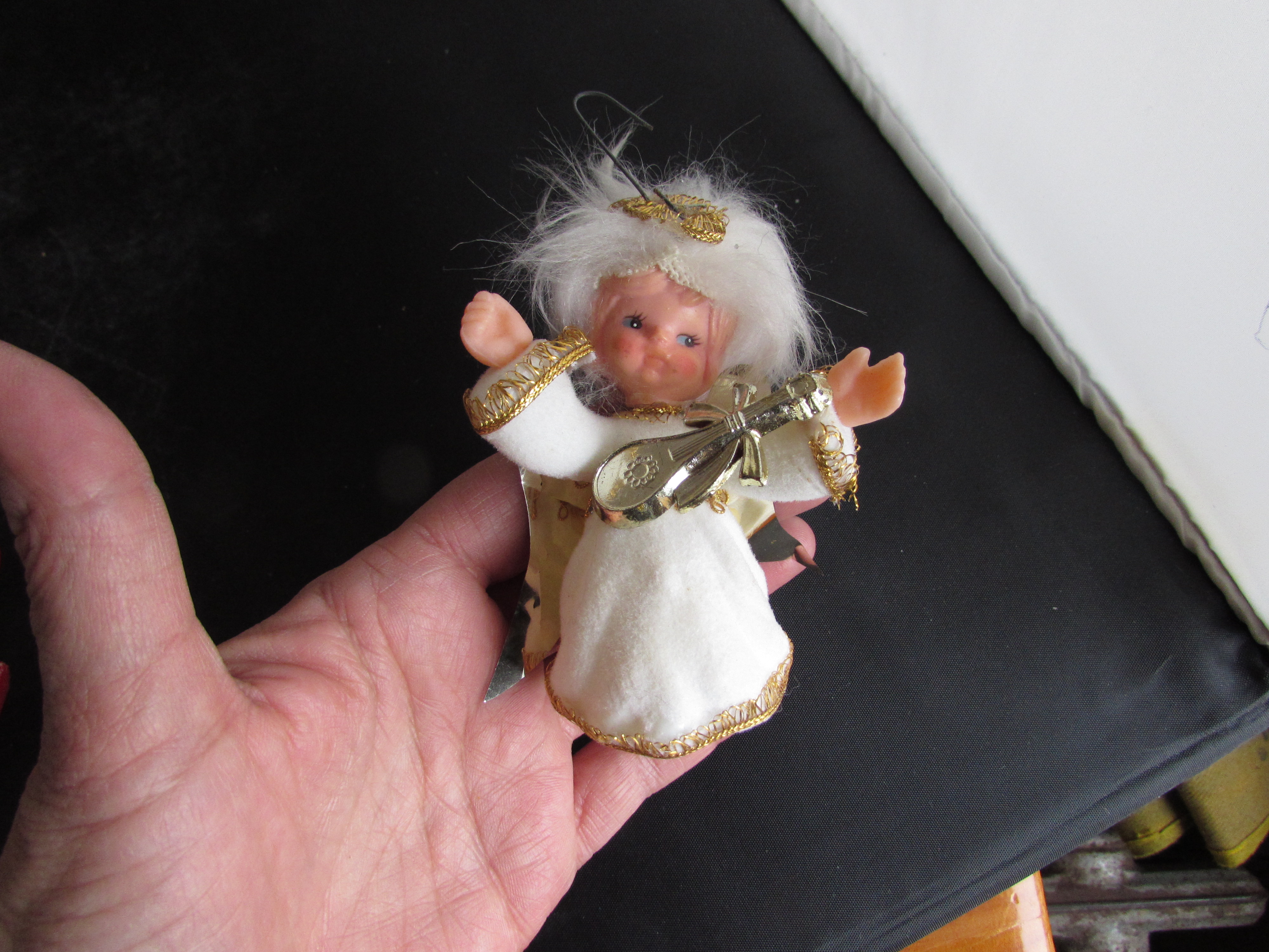 Plastic felted Angel with Ukulele