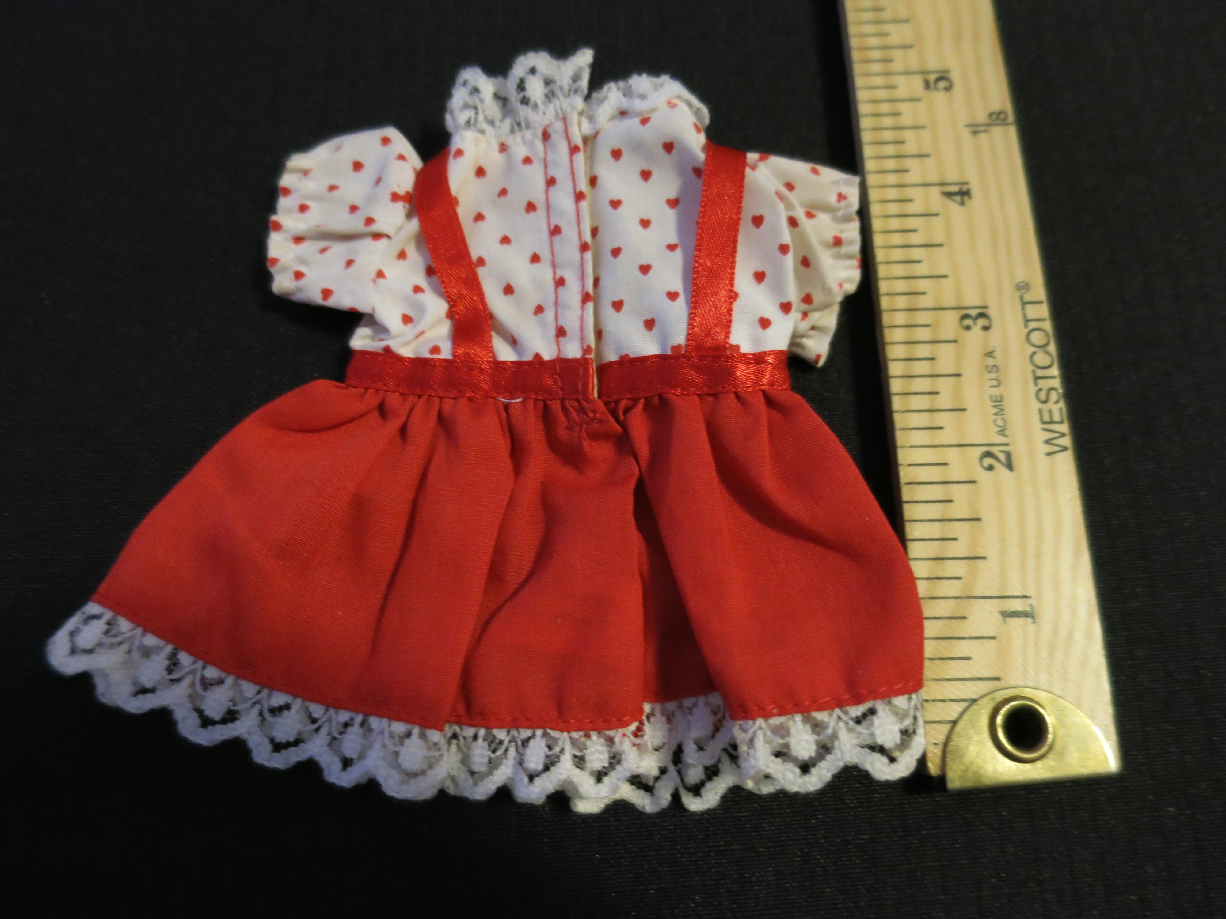 Lewis Galoob Toys doll dress Red White Red Hears with White Lace