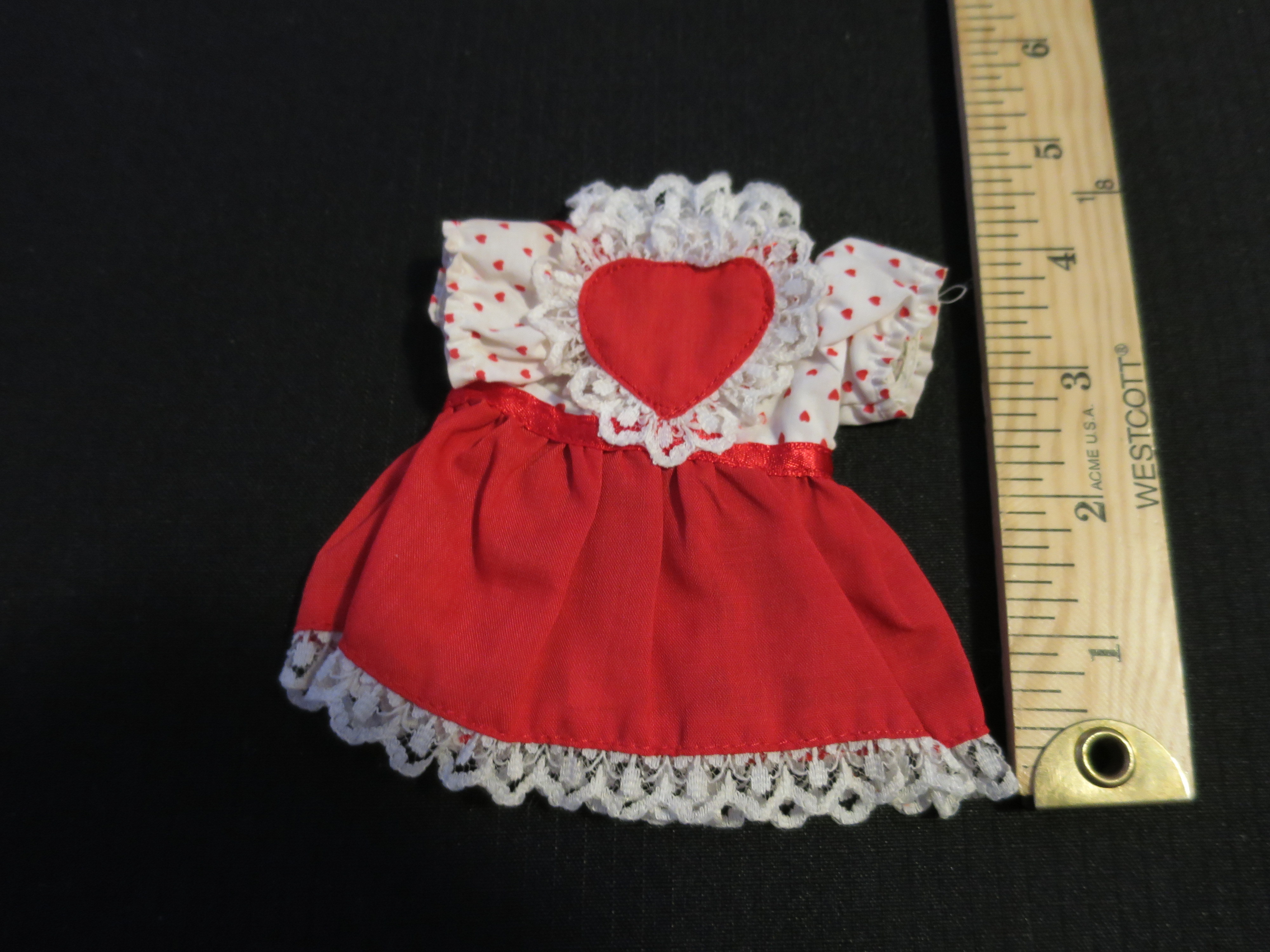 Lewis Galoob Toys doll dress Red White Red Hears with White Lace