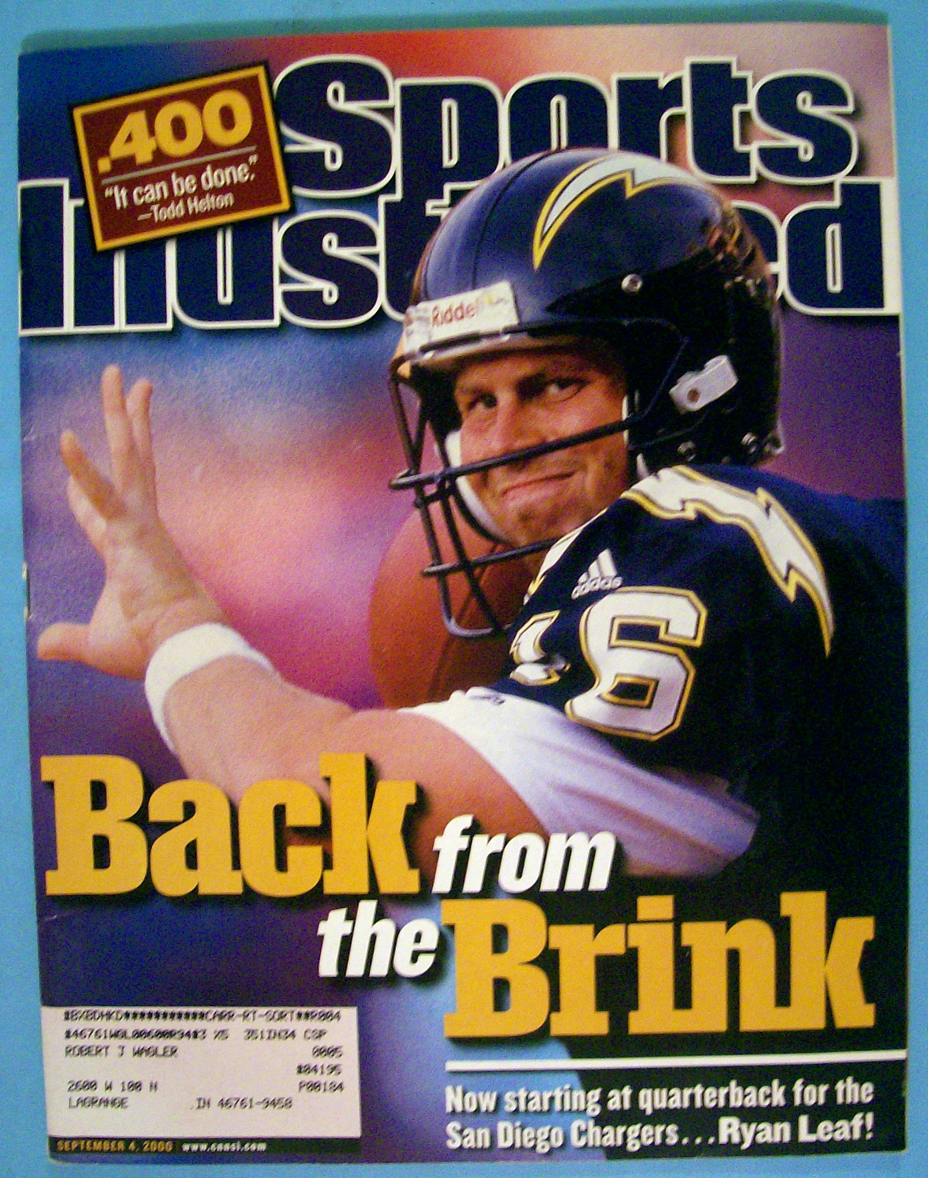Sports Illustrated Magazine-September 4, 2000-Ryan Leaf