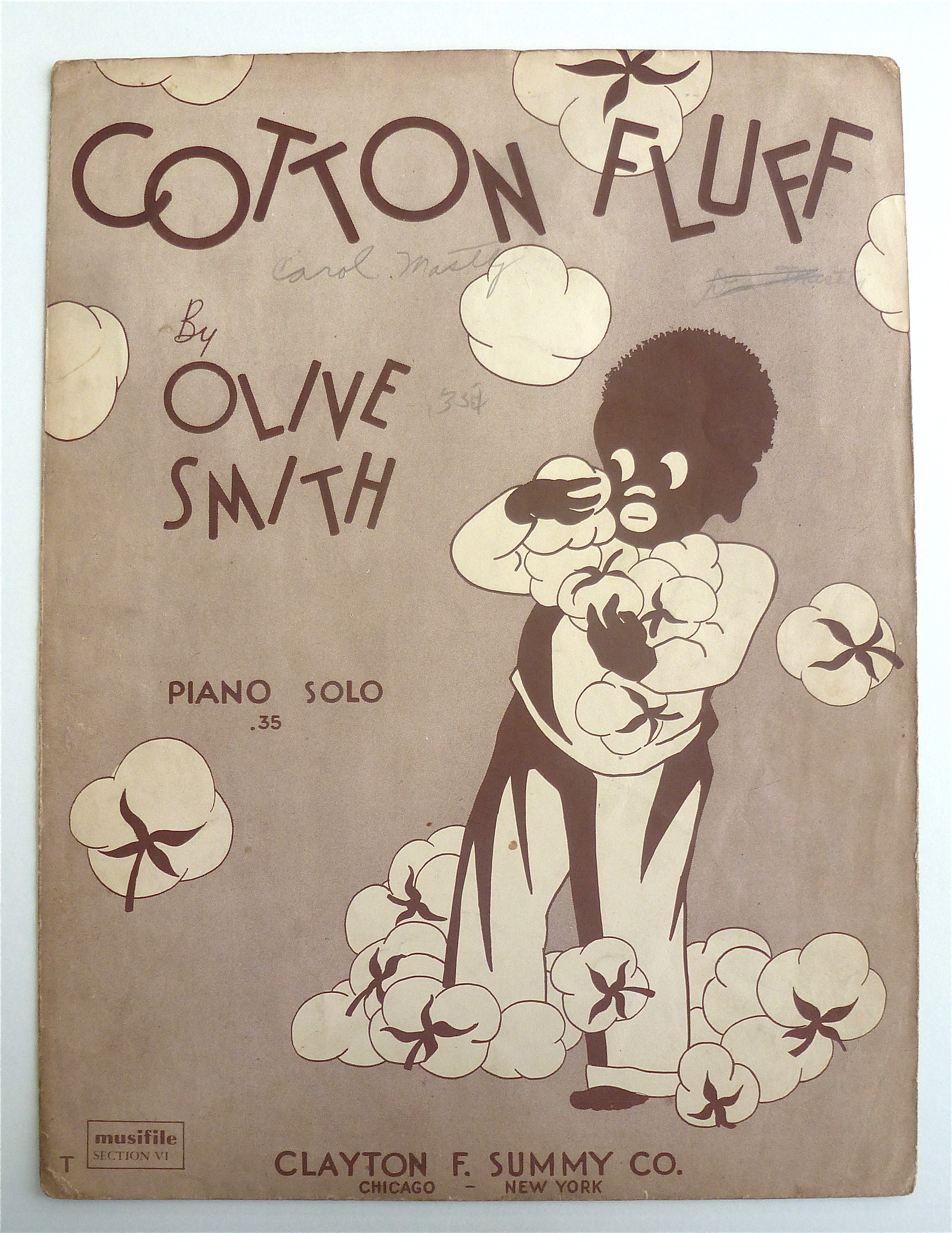 Sheet Music For 1936 Cotton Fluff