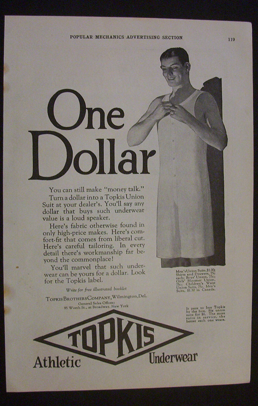 1925   Topkis  Athletic  Underwear