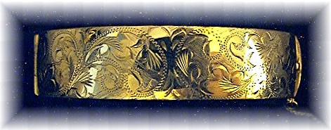 Bracelet Ornate Gold Filled European Bangle