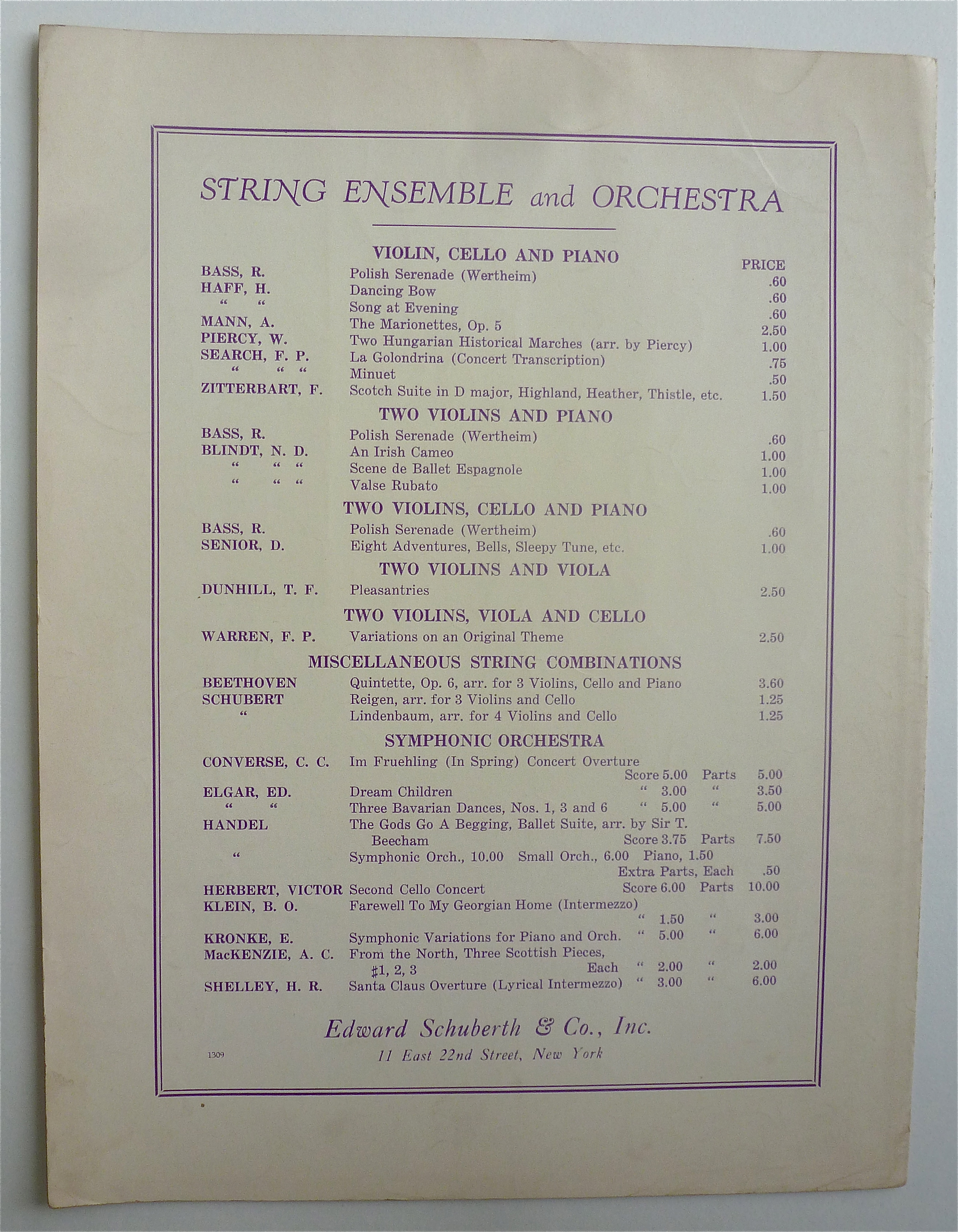 Sheet Music For 1936 Intermezzo