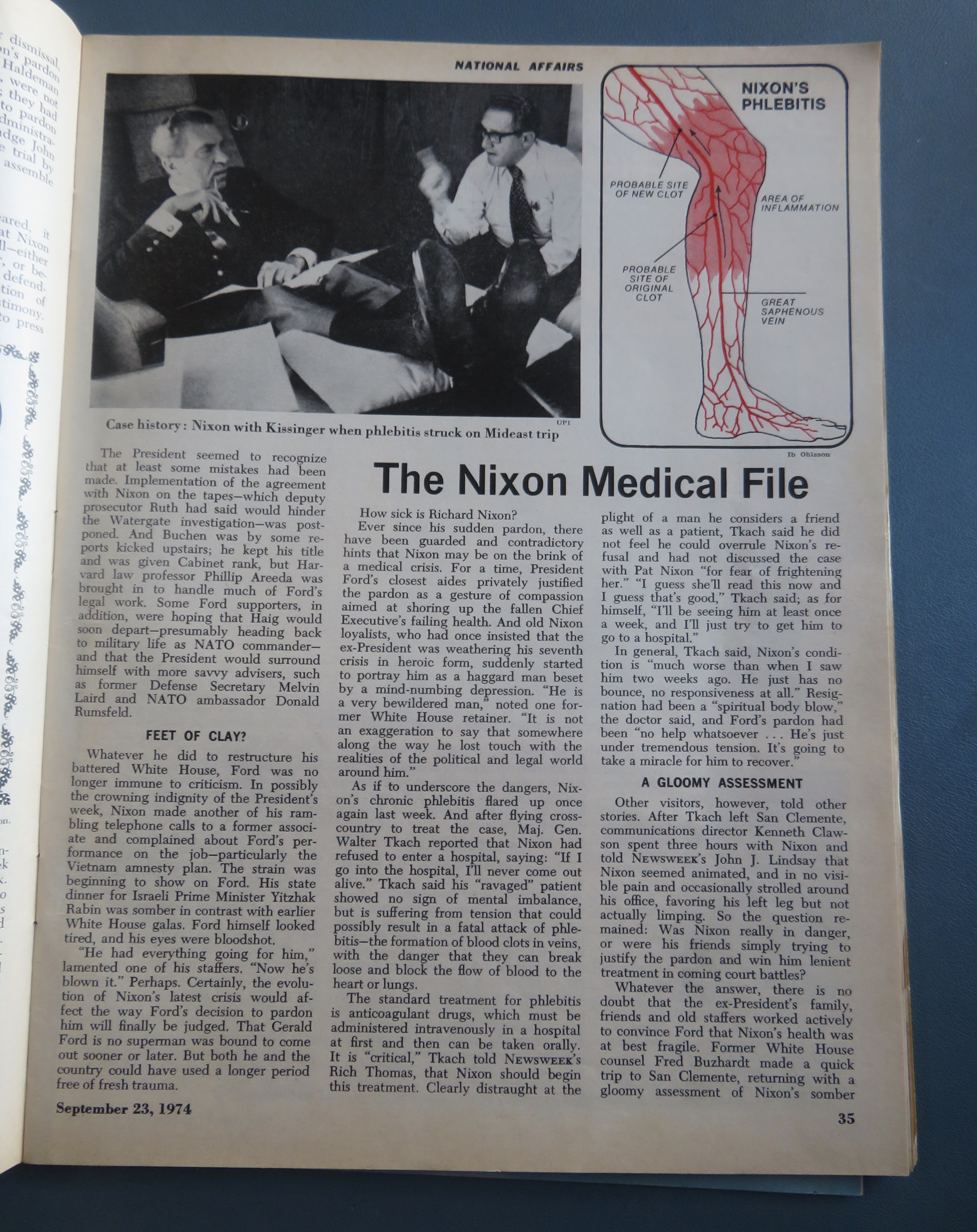 Newsweek Magazine September 23, 1974 How Sick Is Nixon