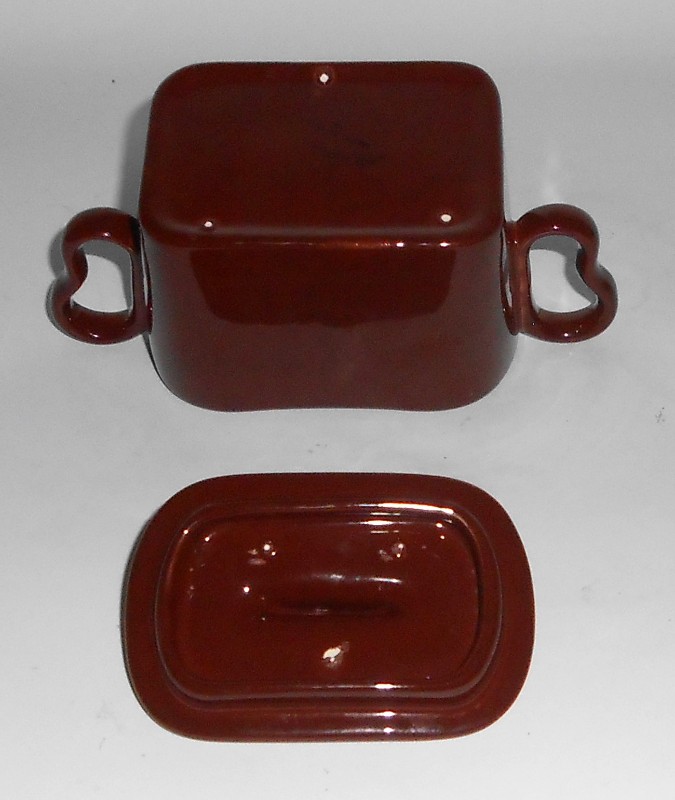 VINTAGE Franciscan Pottery Tiempo Hot Chocolate Brown Sugar Bowl w/Lid