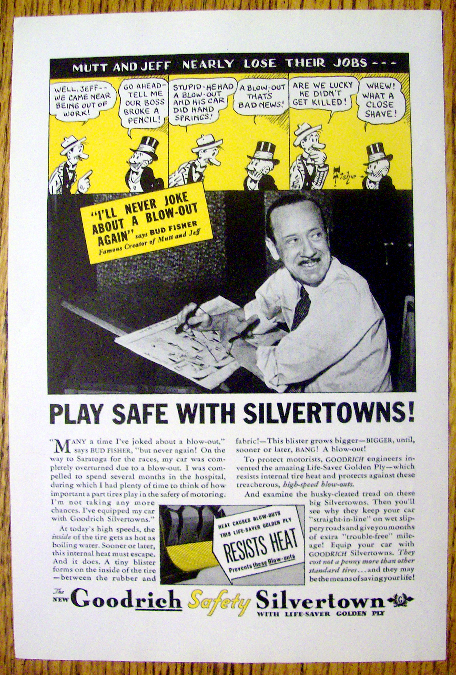 1935 Goodrich Safety Silvertown Tires with Bud Fisher