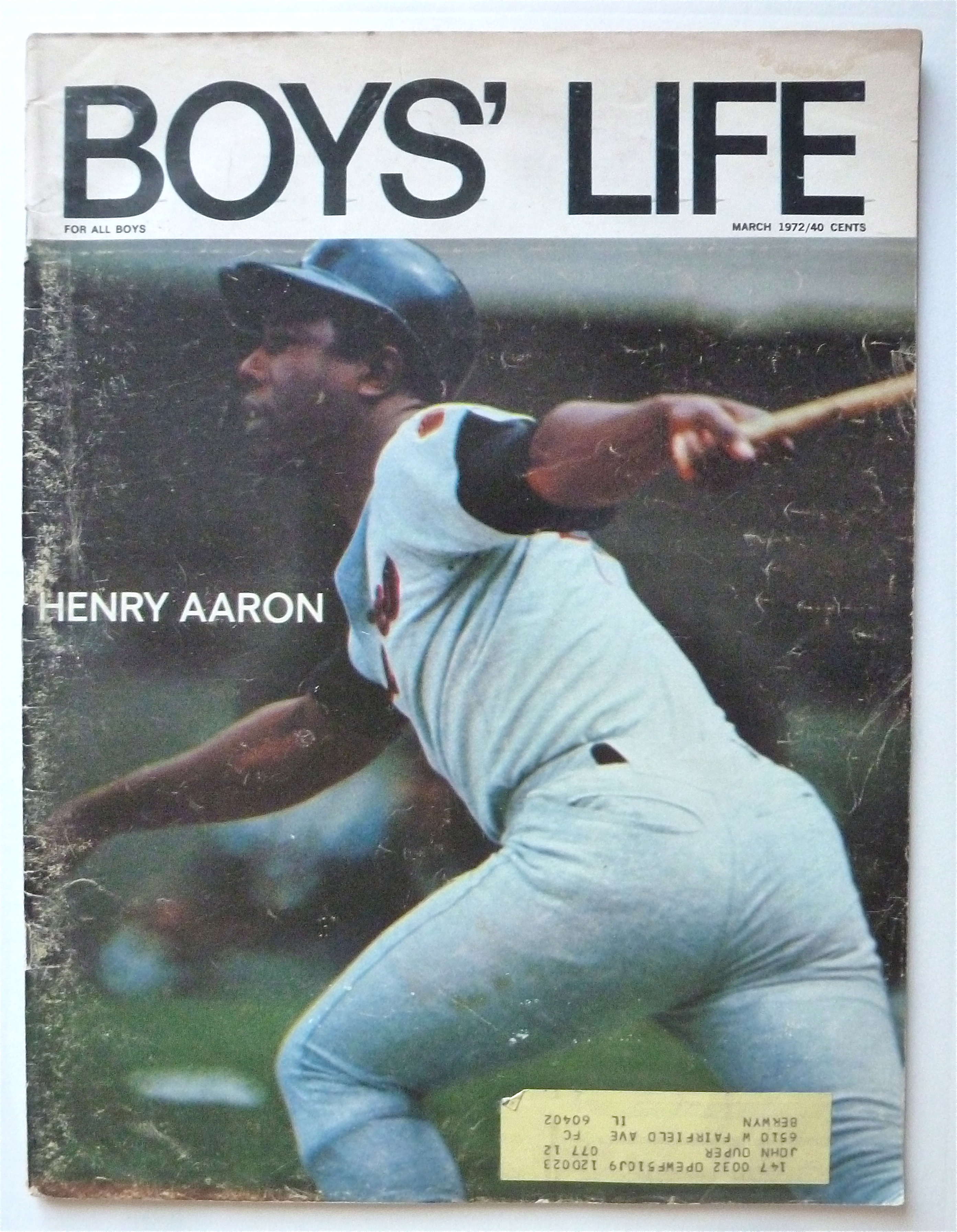 Boys Life Magazine March 1972 Henry Aaron