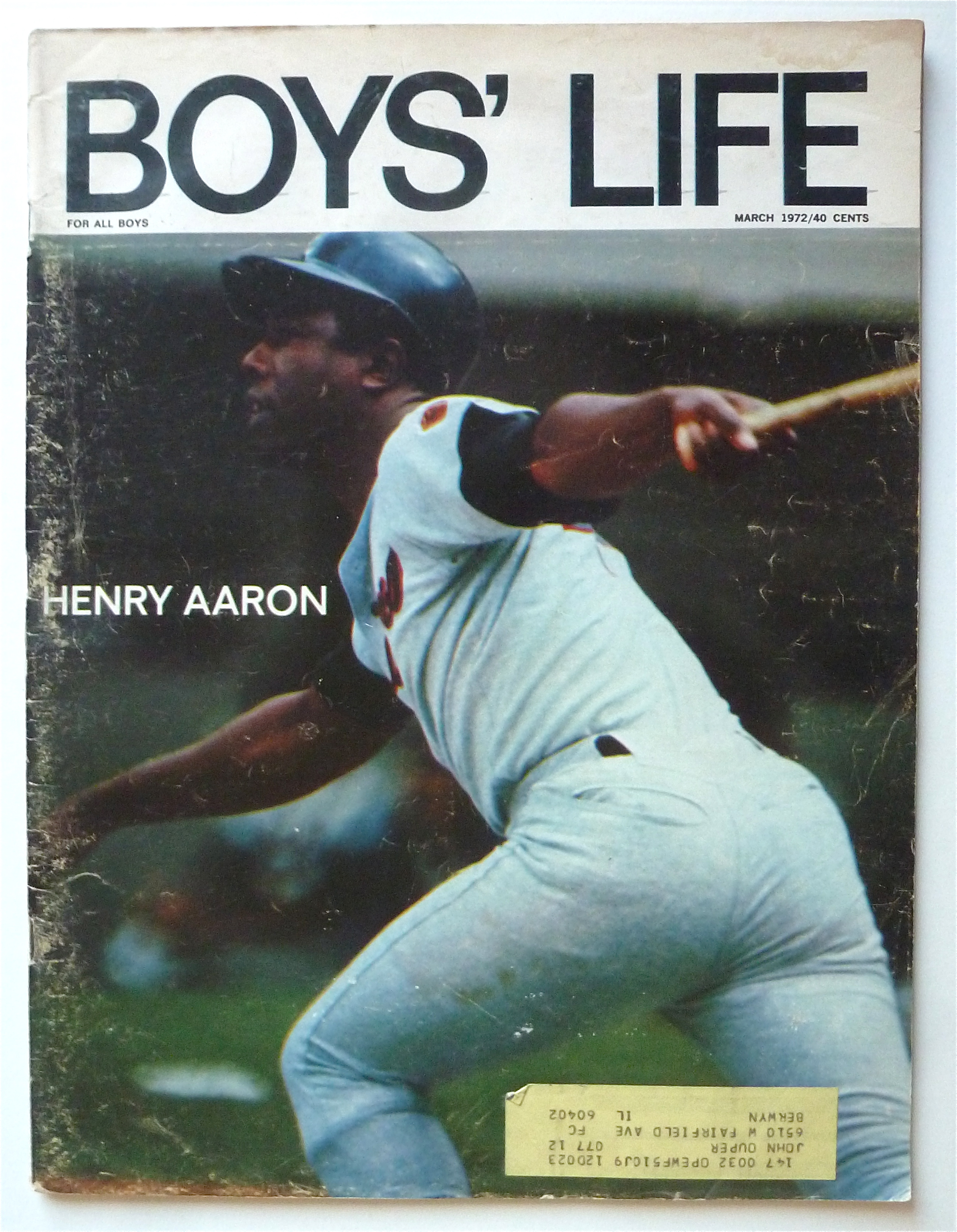 Boys Life Magazine March 1972 Henry Aaron