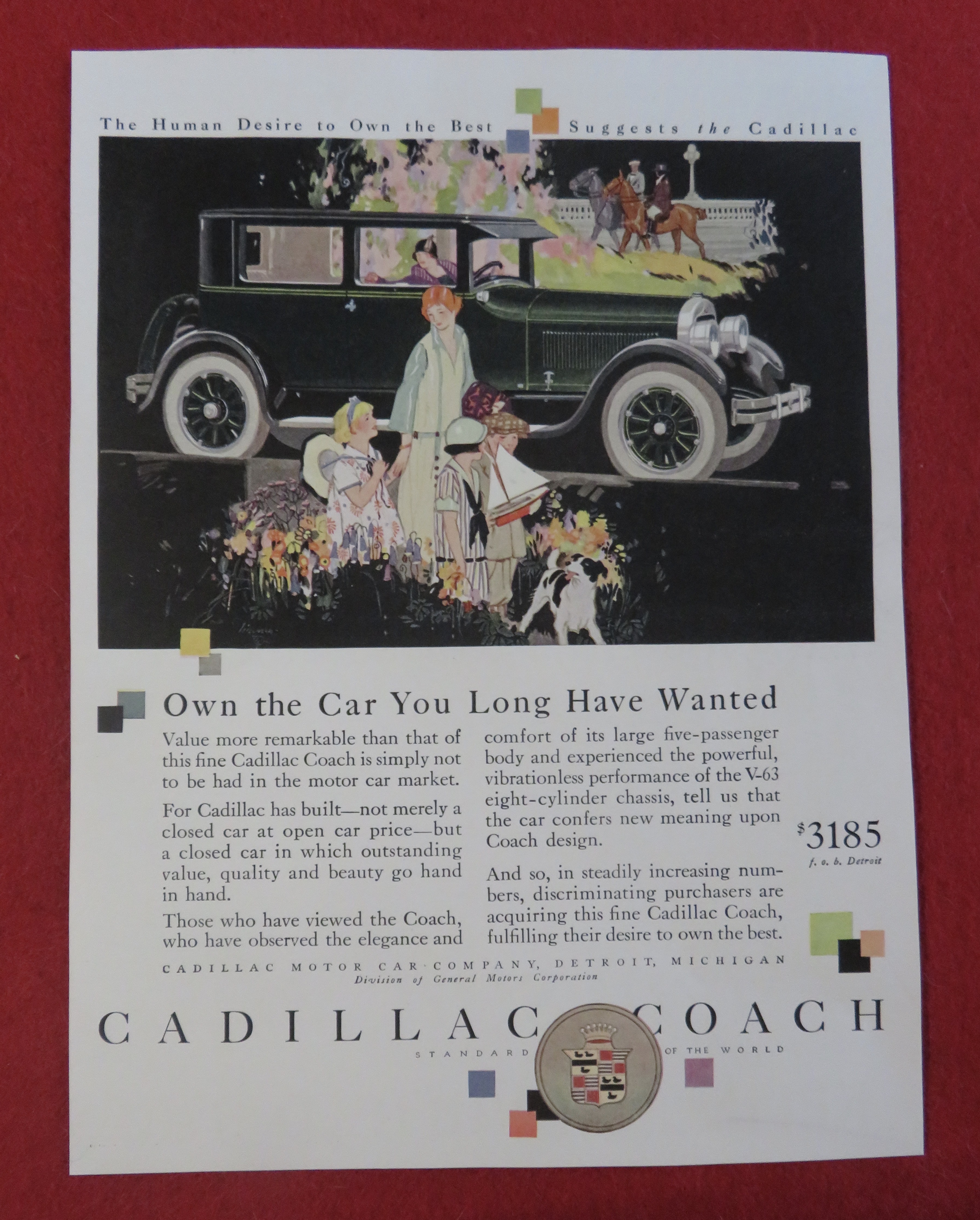 1920's Cadillac Coach with Woman & Children