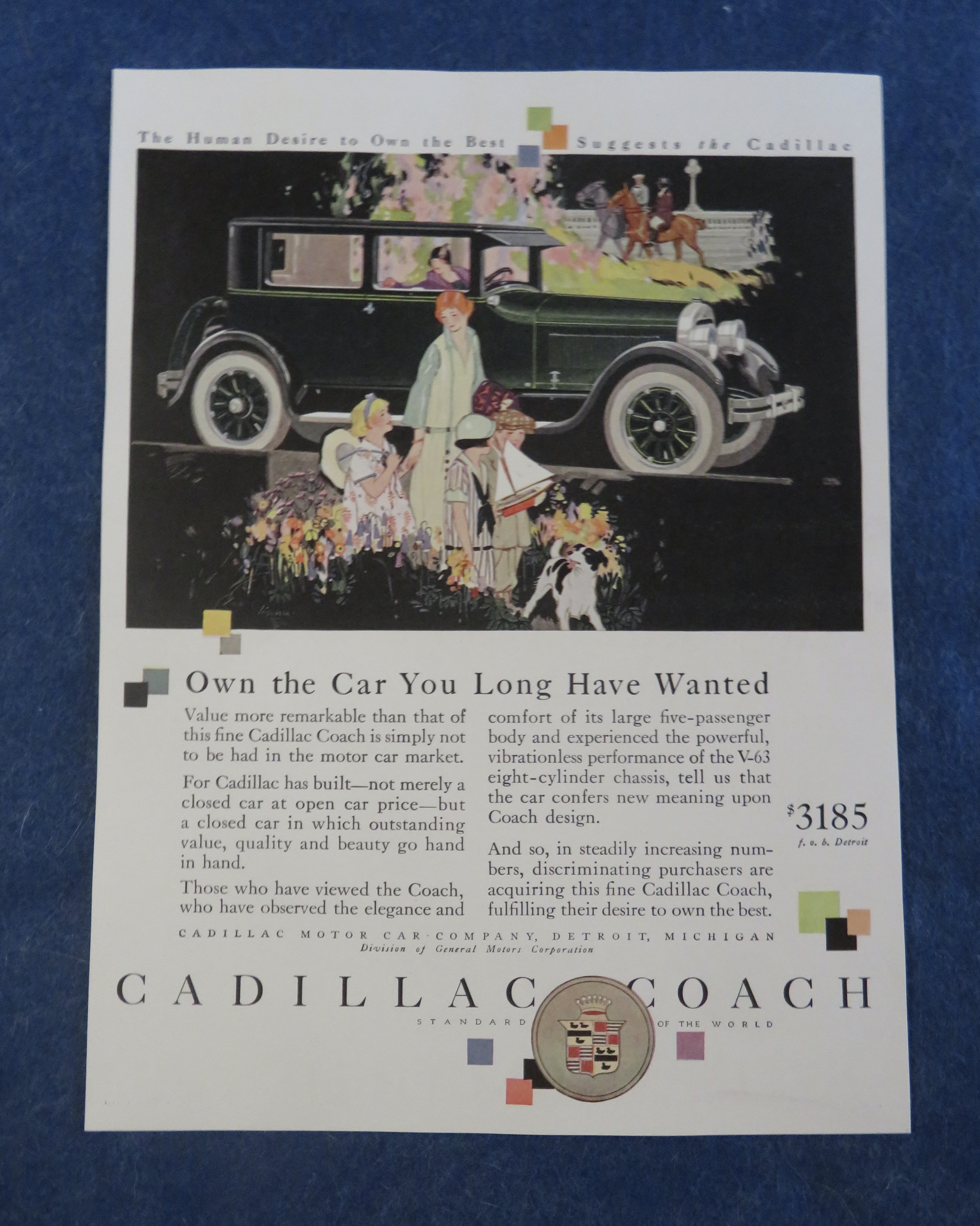 1920's Cadillac Coach with Woman & Children