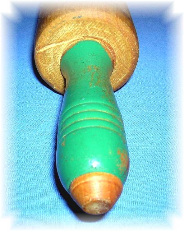 Vintage Rolling Pin With Green Handles