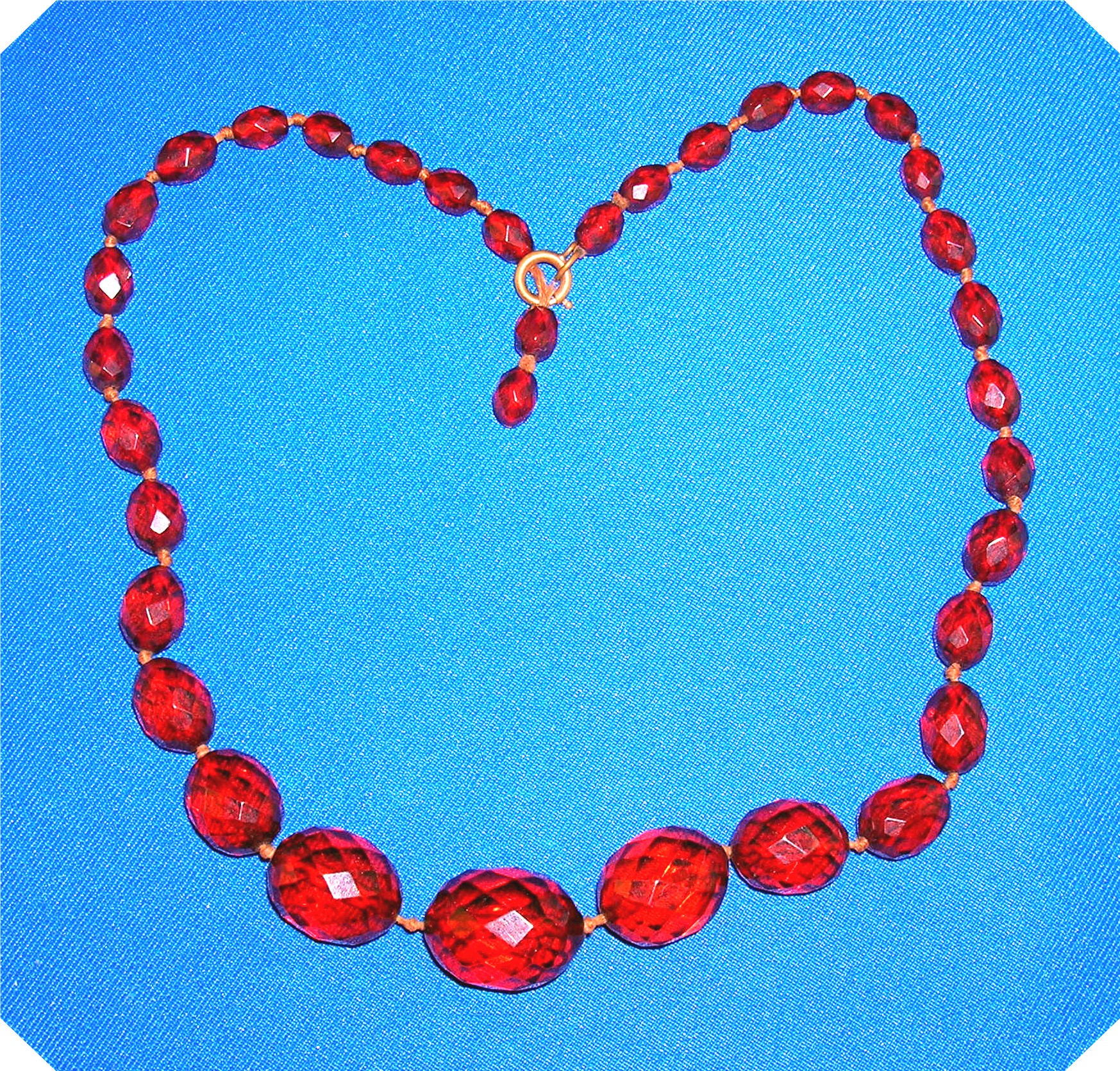 Cherry Amber Faceted 18 inch Necklace