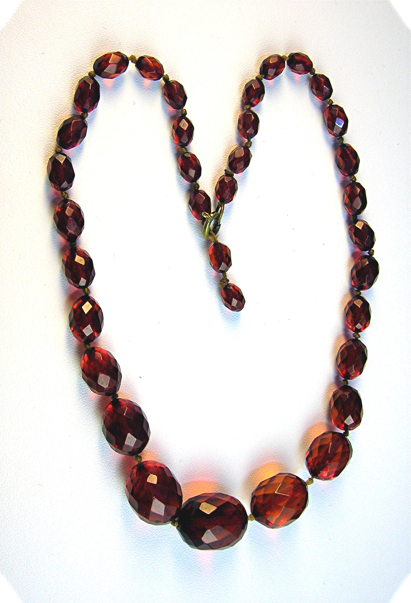 Cherry Amber Faceted 18 inch Necklace