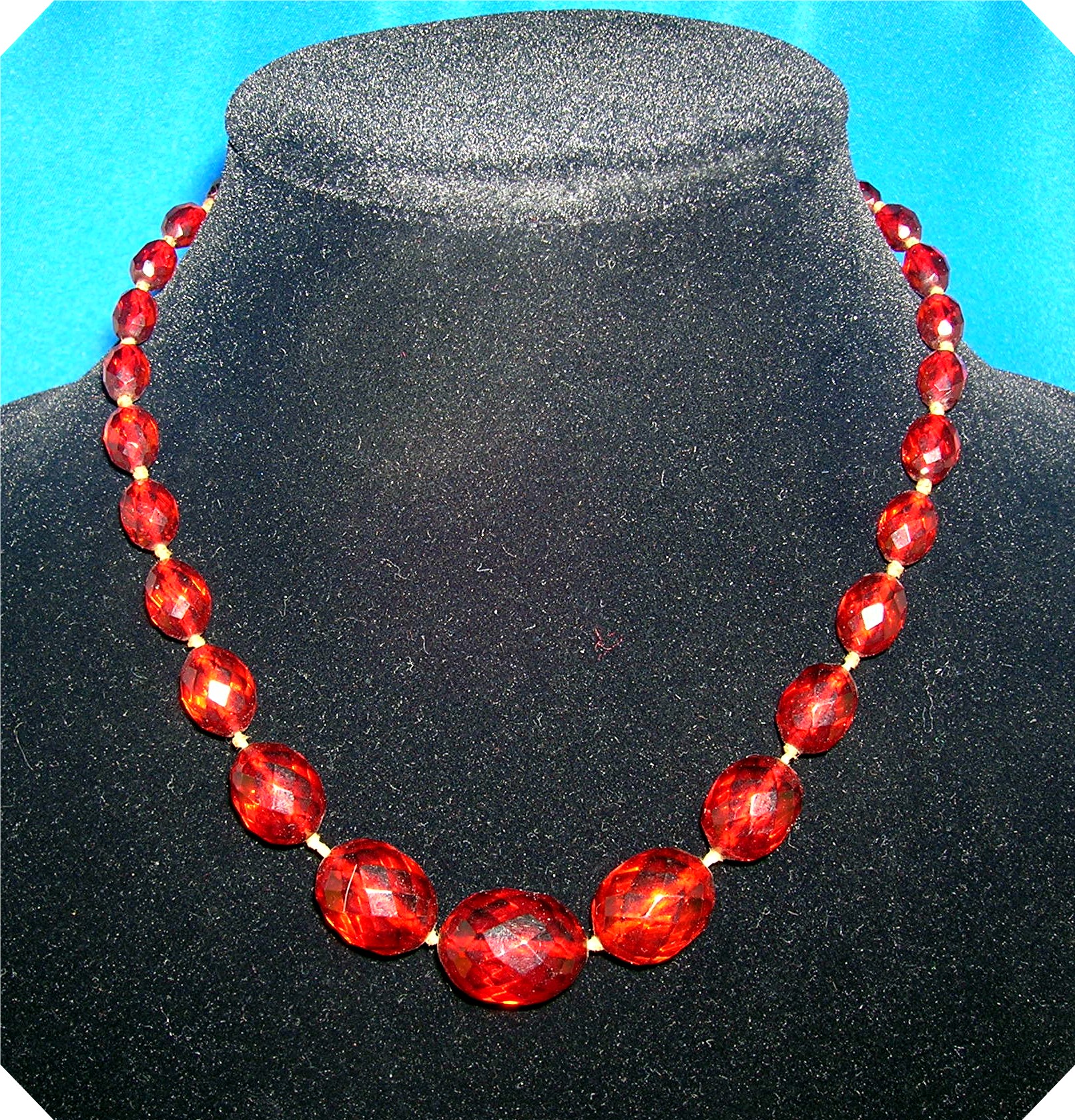 Cherry Amber Faceted 18 inch Necklace