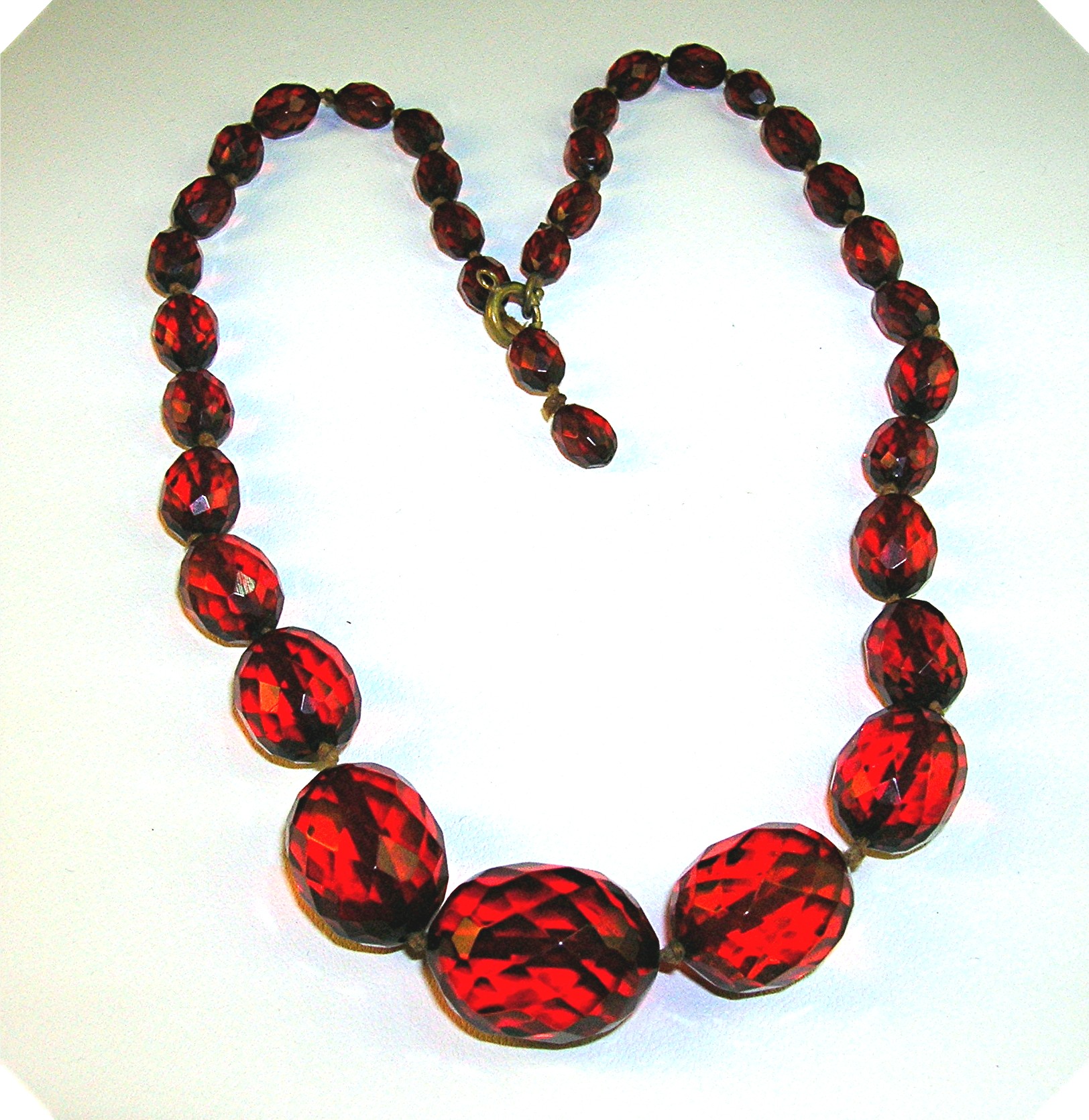 Cherry Amber Faceted 18 inch Necklace
