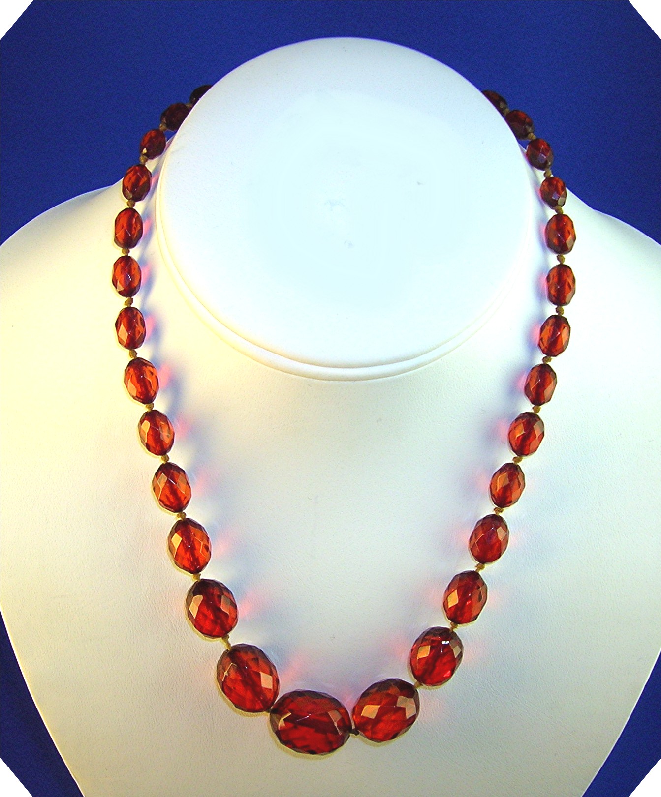 Cherry Amber Faceted 18 inch Necklace
