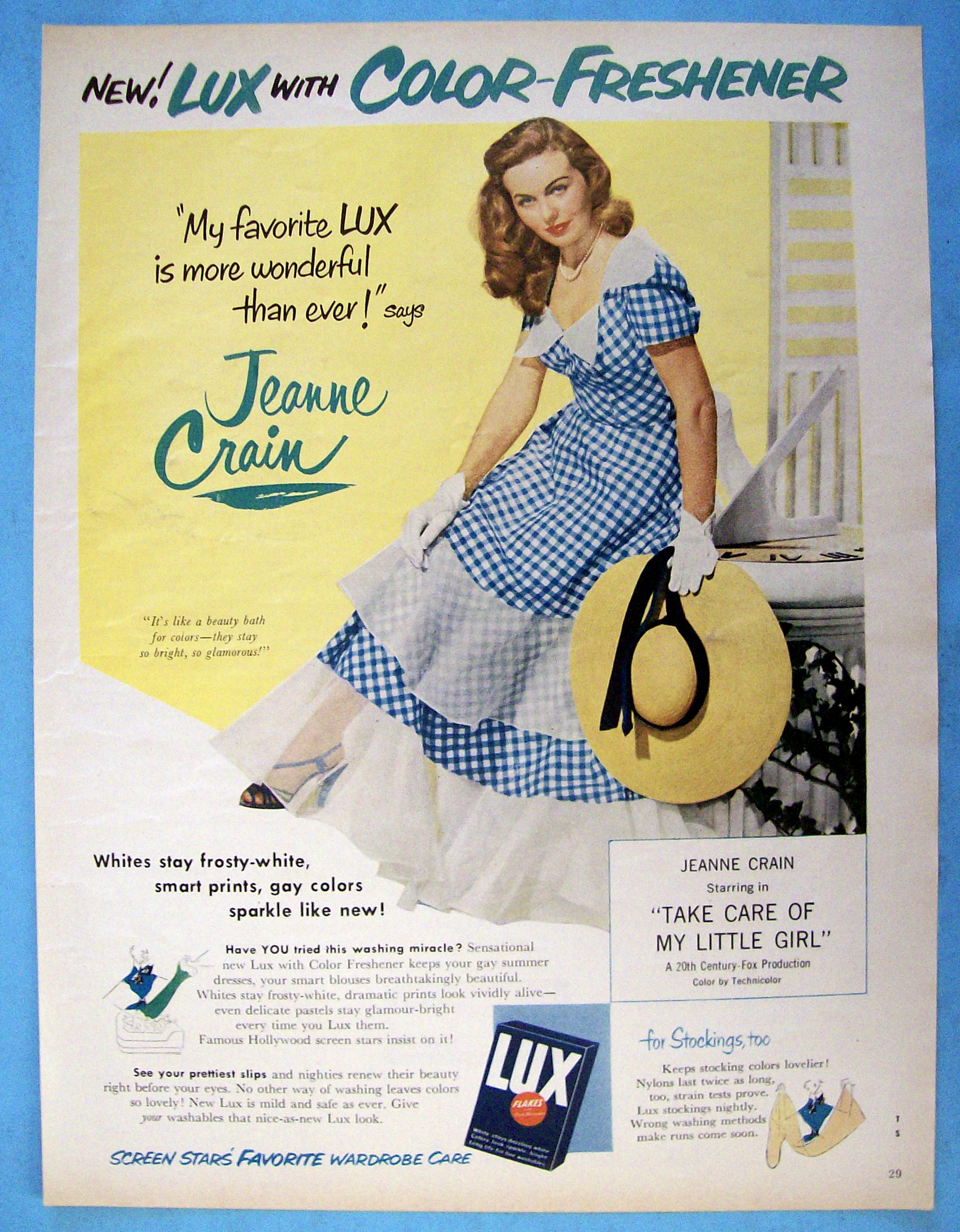 1951 Lux Flakes w/ Jeanne Crain (Take Care Of My Girl)