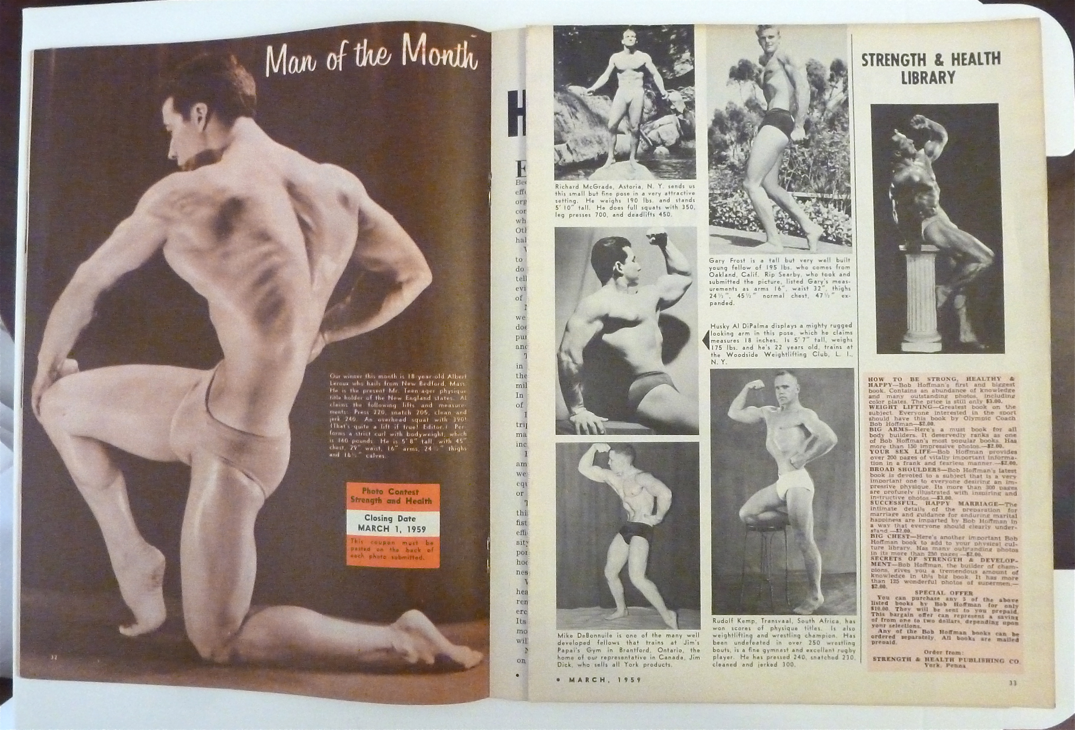 Strength & Health Magazine March 1959 Vern Weaver